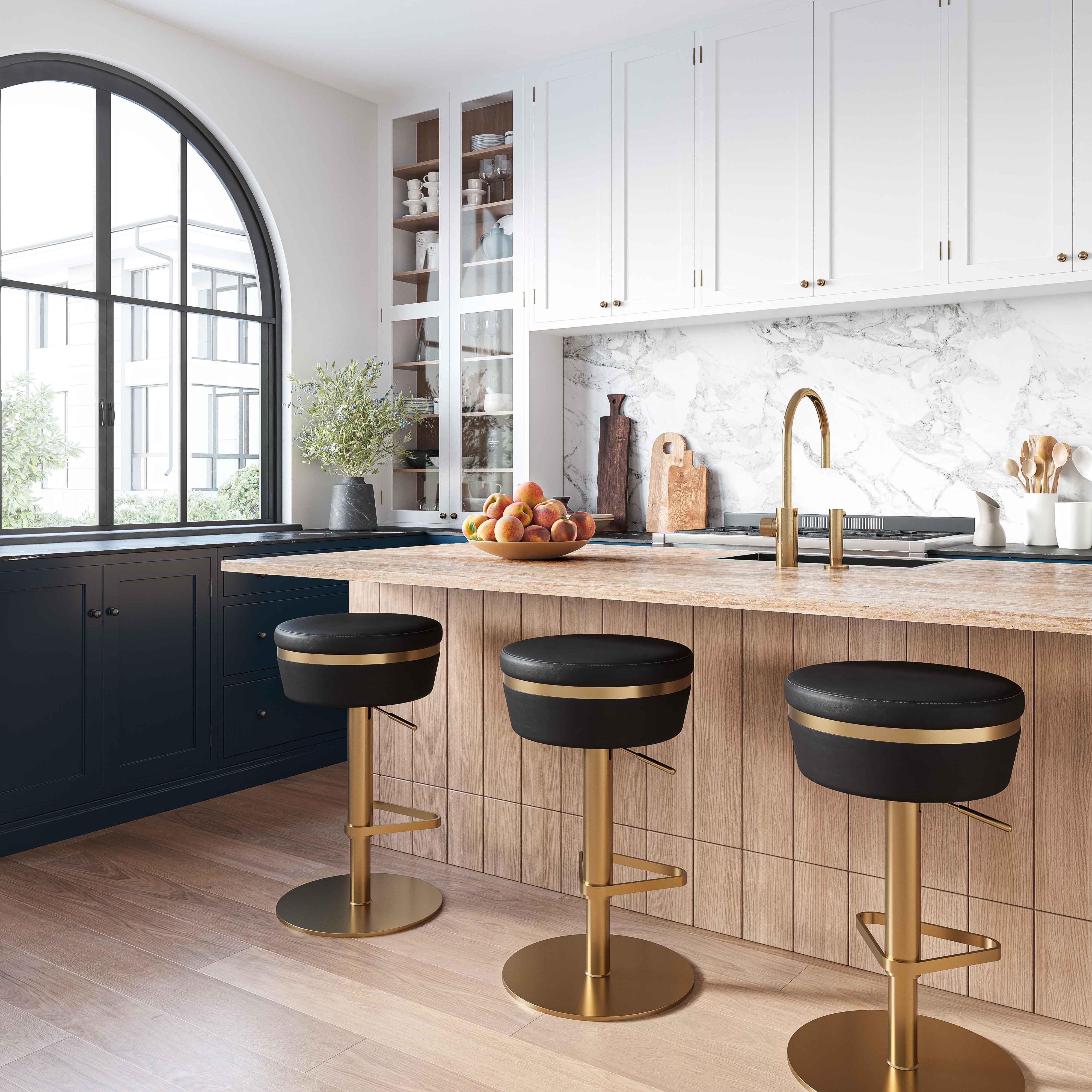 Astro Black and Gold Adjustable Stool - Remutear