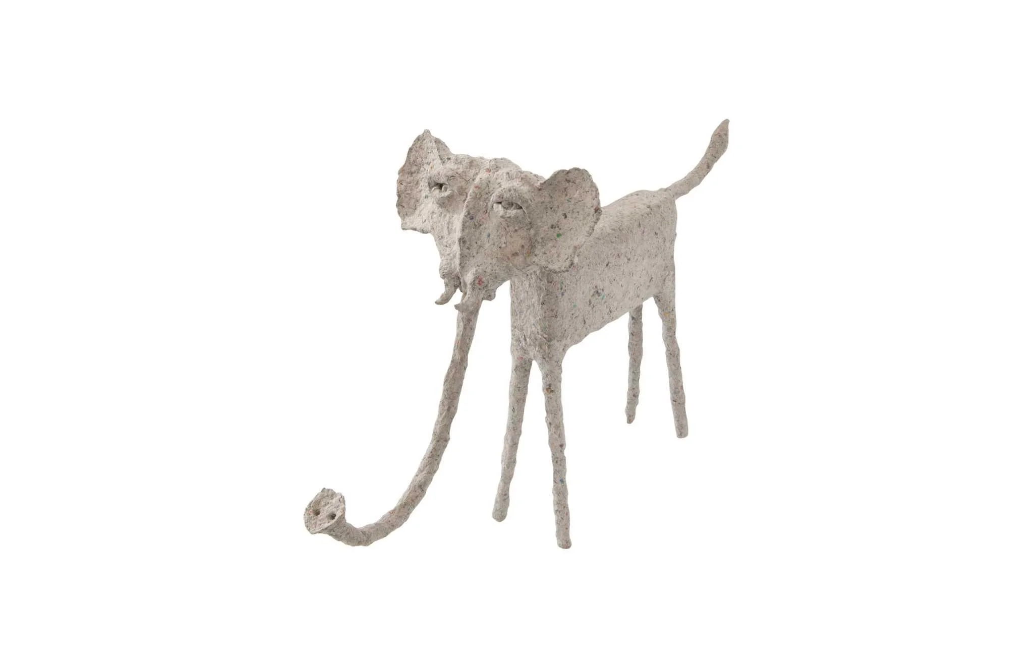 Elephant, Sculpted Animal, Trunk Down, Paper Mache - Remutear