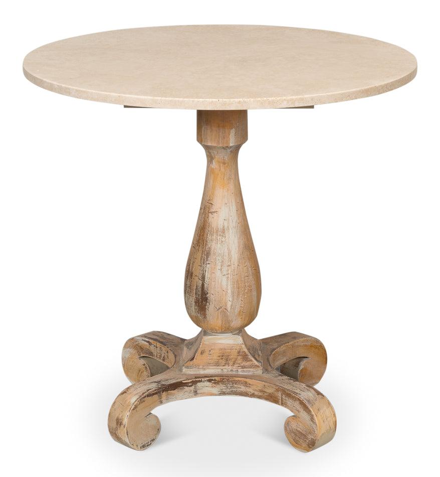 Bistro Table - Ant. Oak Shiny Trav.Top - Remutear