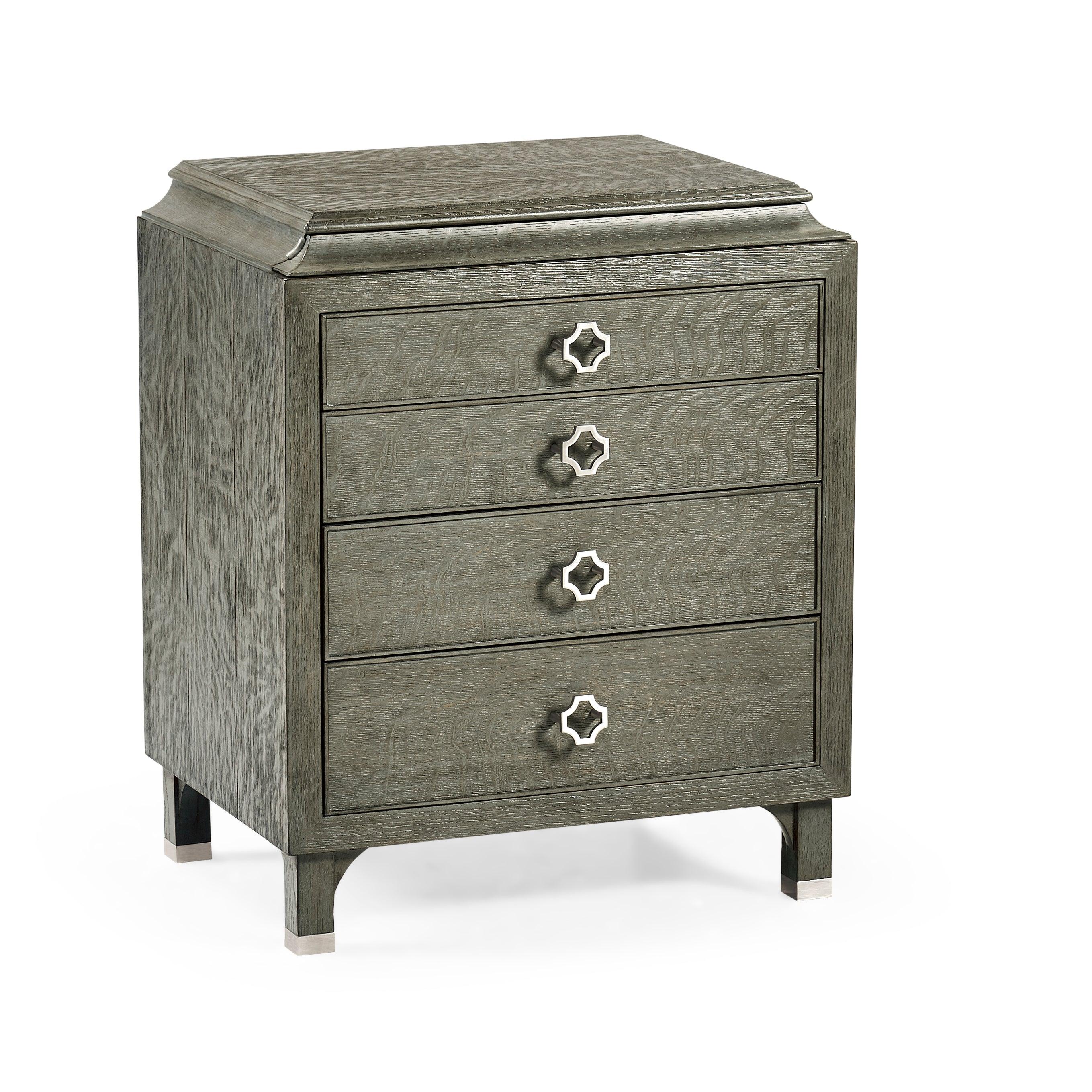 Modern Accents Small Pewter Oak Chest of Drawers - Remutear