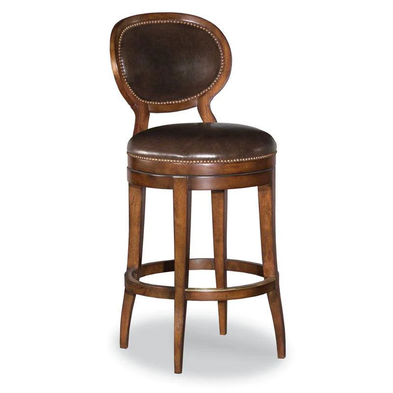 Oval Back Armless Swivel Counter Stool - Remutear