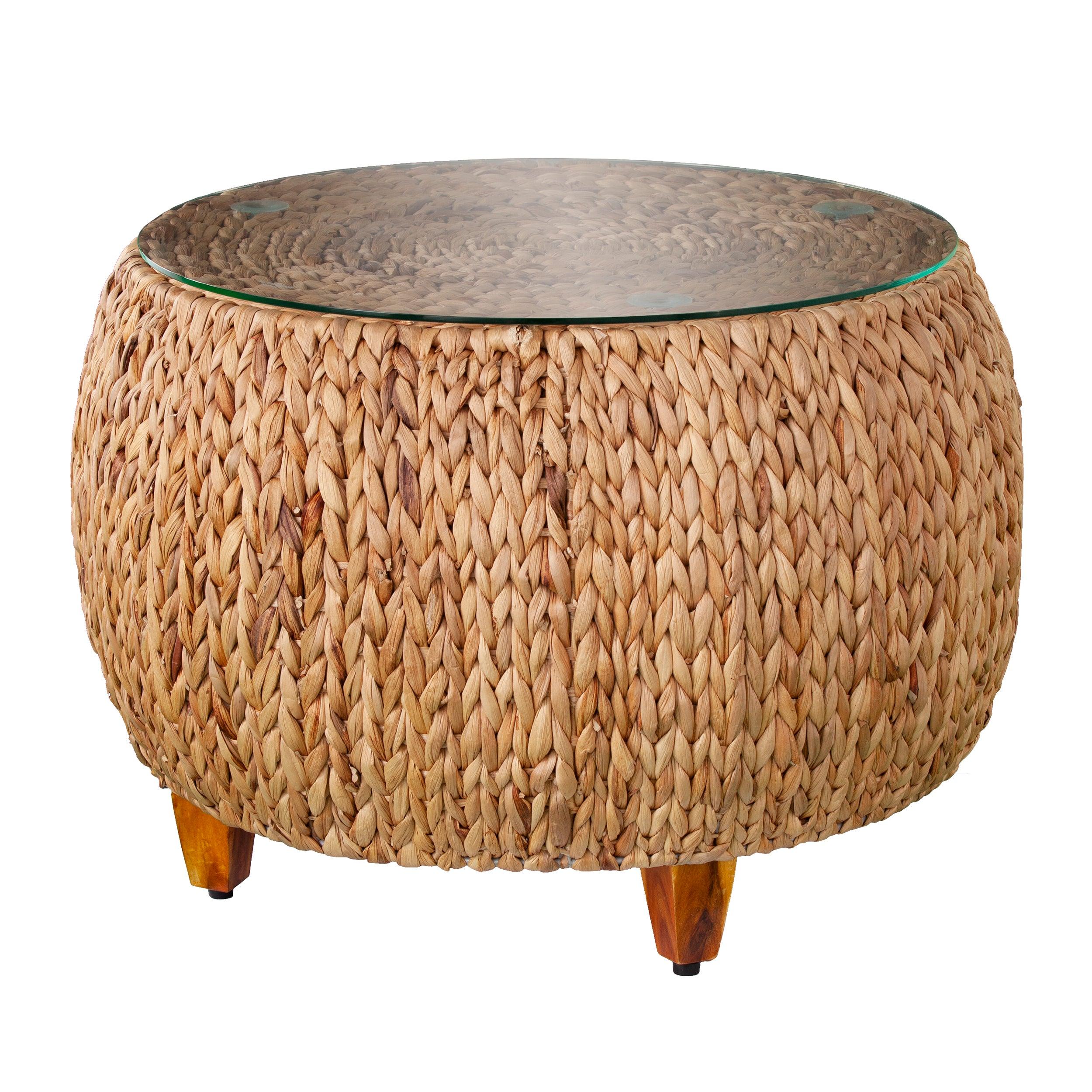 Jokobe Round Water Hyacinth Cocktail Table - Remutear
