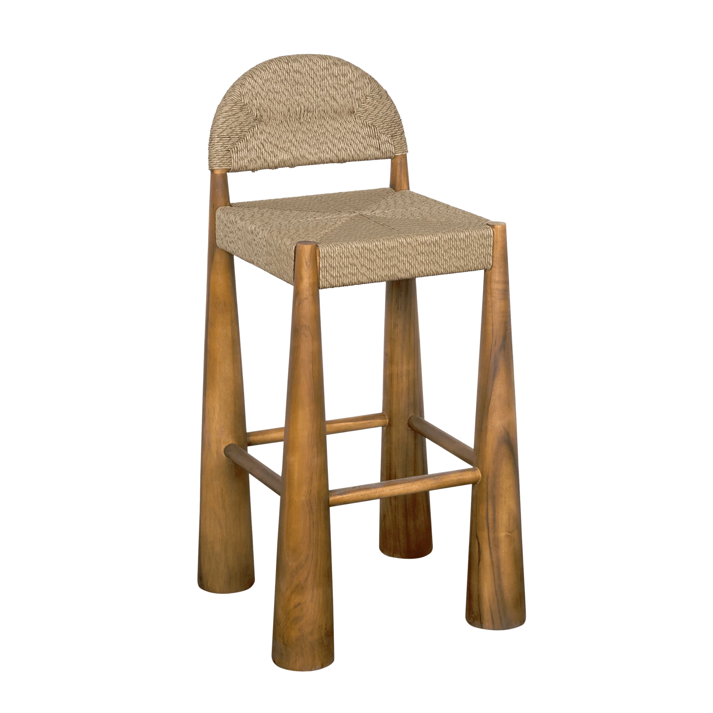 Laredo Bar Stool, Teak with Synthetic Woven - Remutear