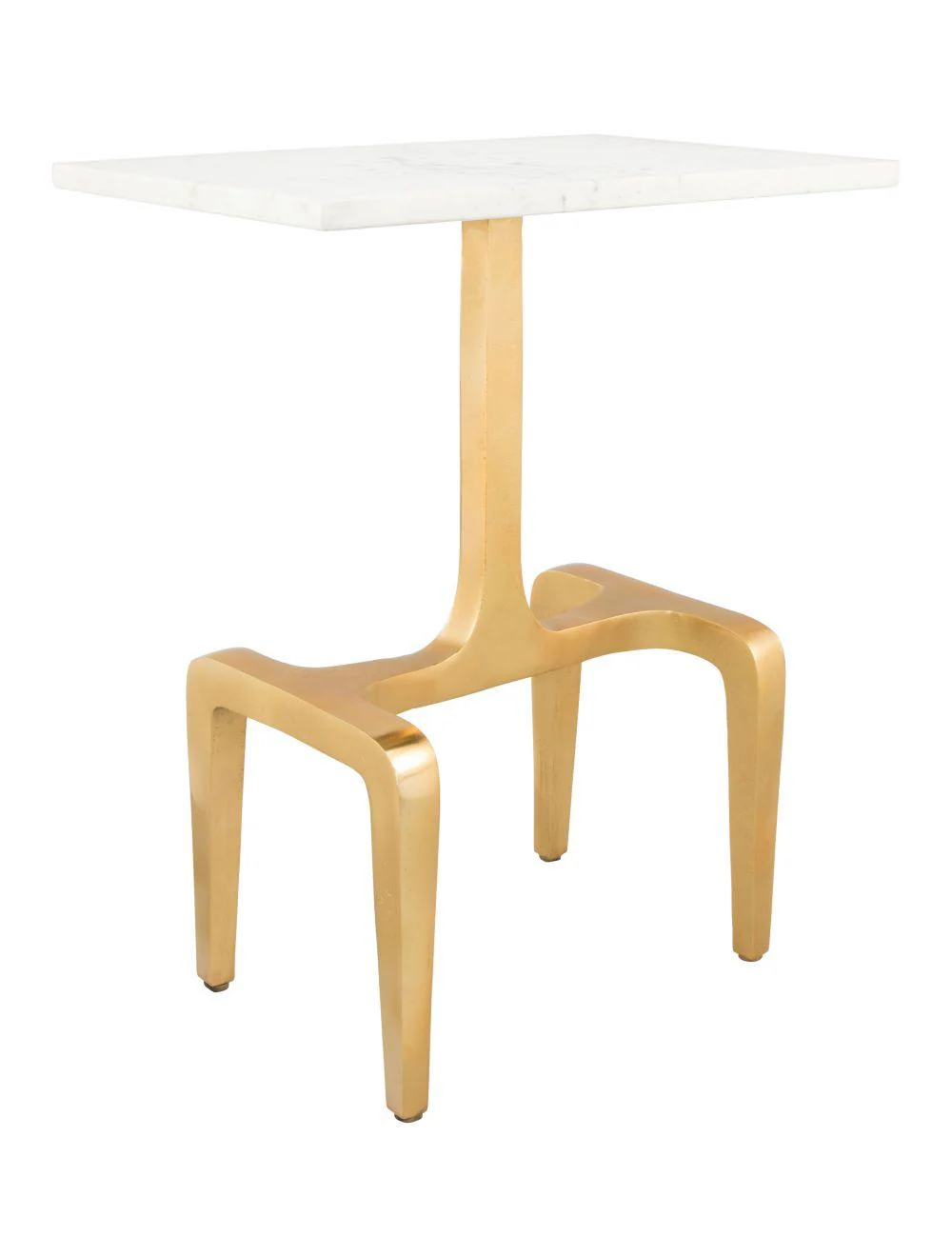 Clement Marble Side Table White & Gold - Remutear