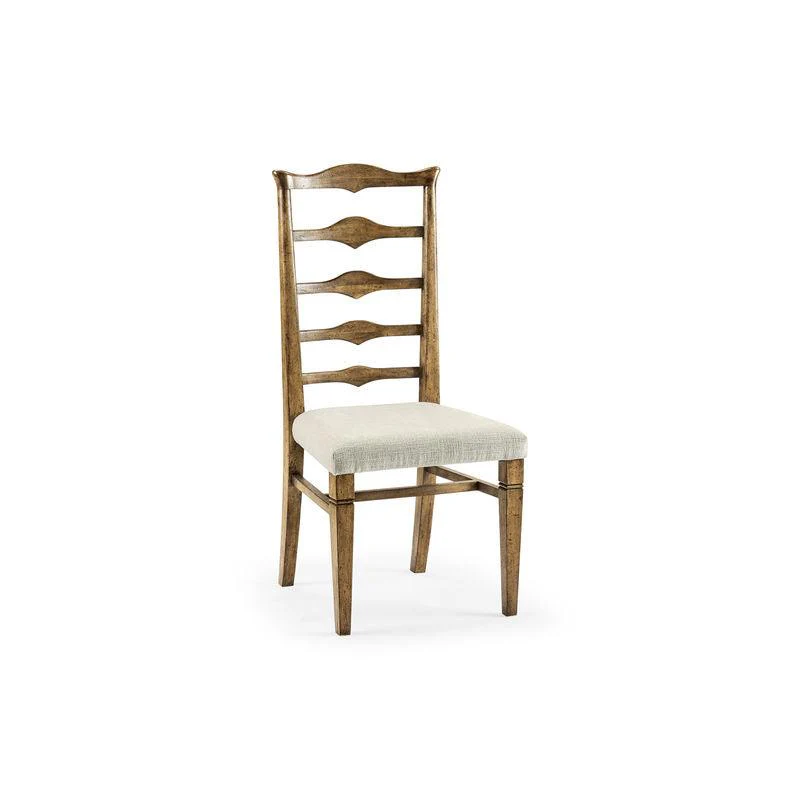 Casually Country Pompano Ladderback Accent Side Chair, Upholstered in Shambala - Remutear