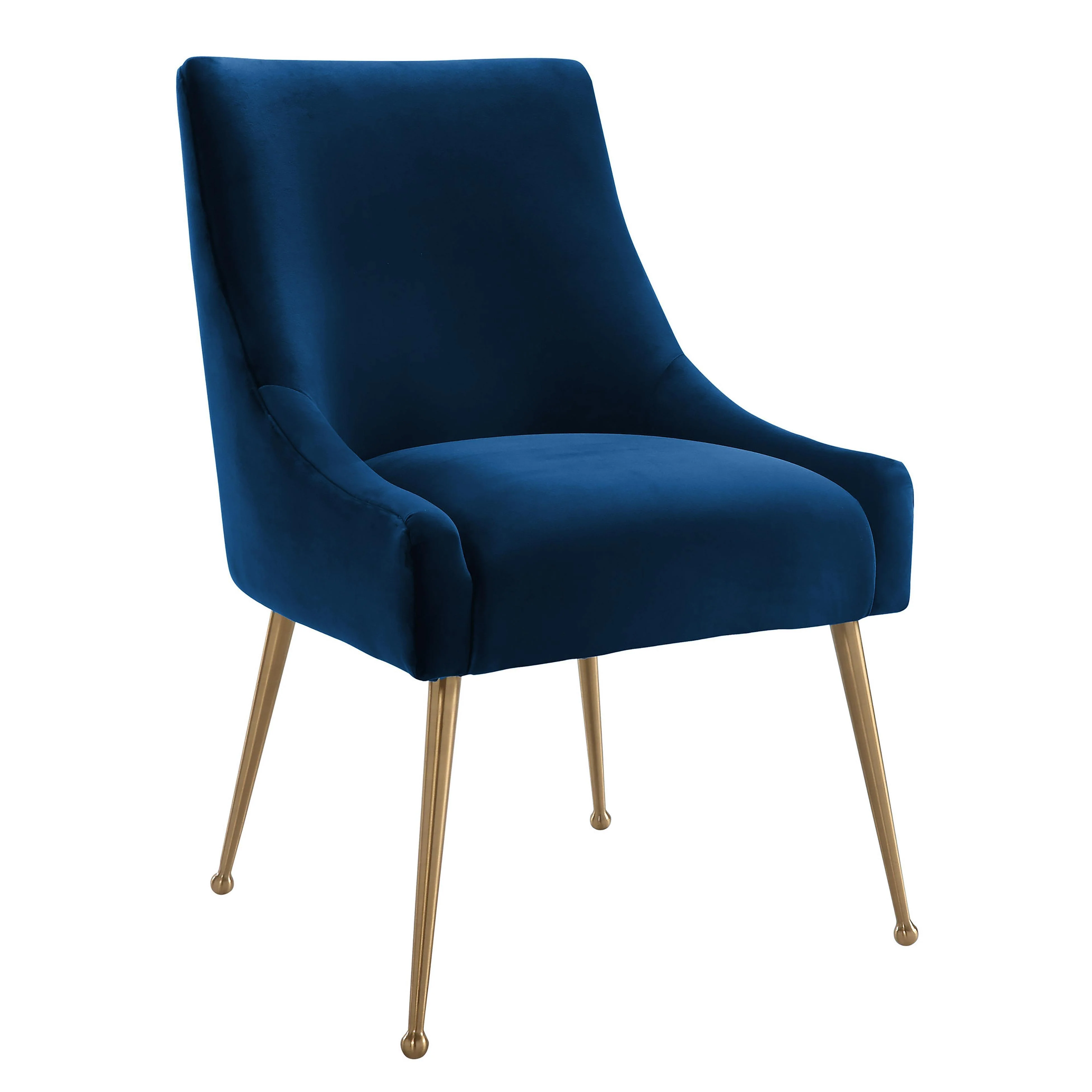 Beatrix Navy Velvet Side Chair - Remutear