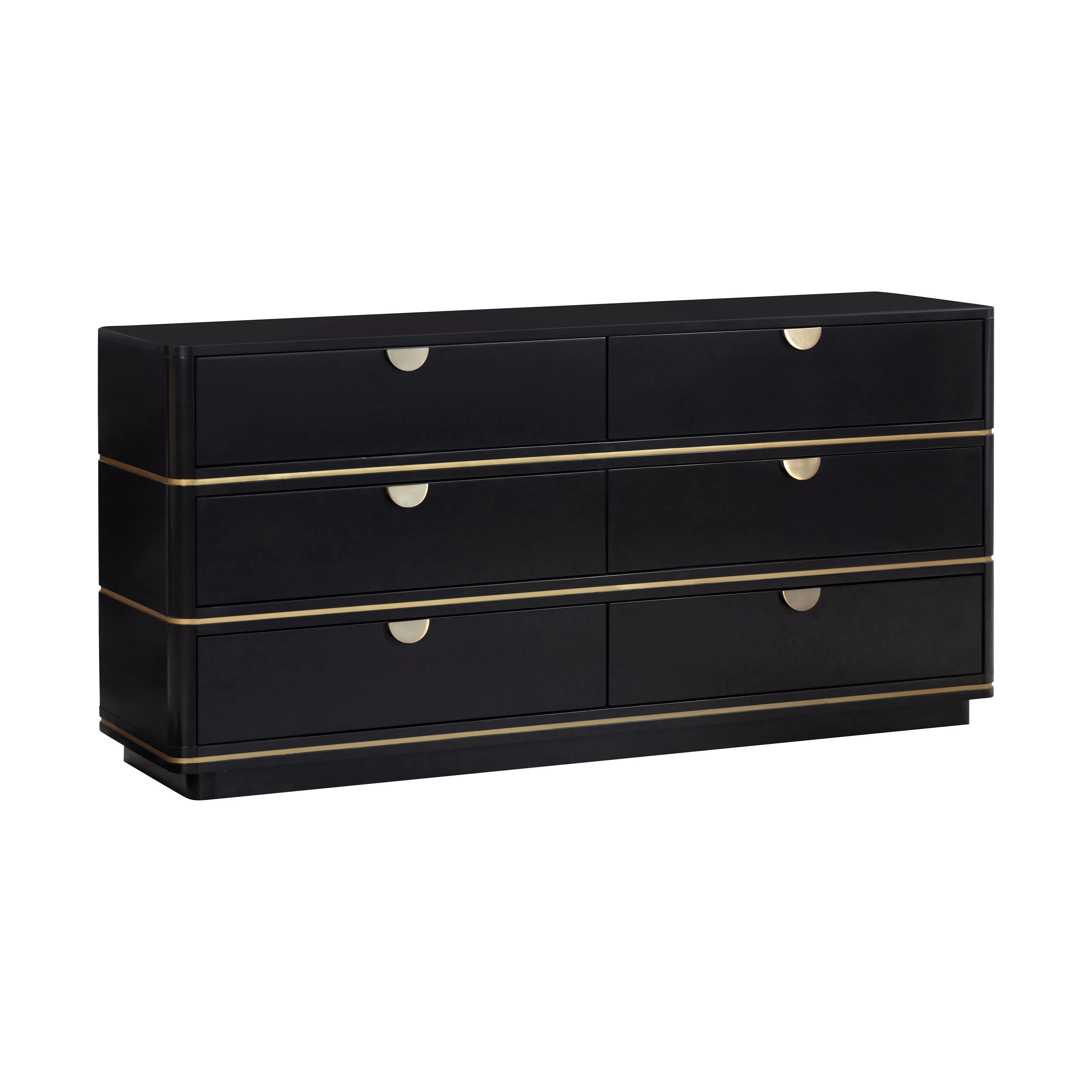 Julieta Black 6 Drawer Dresser - Remutear
