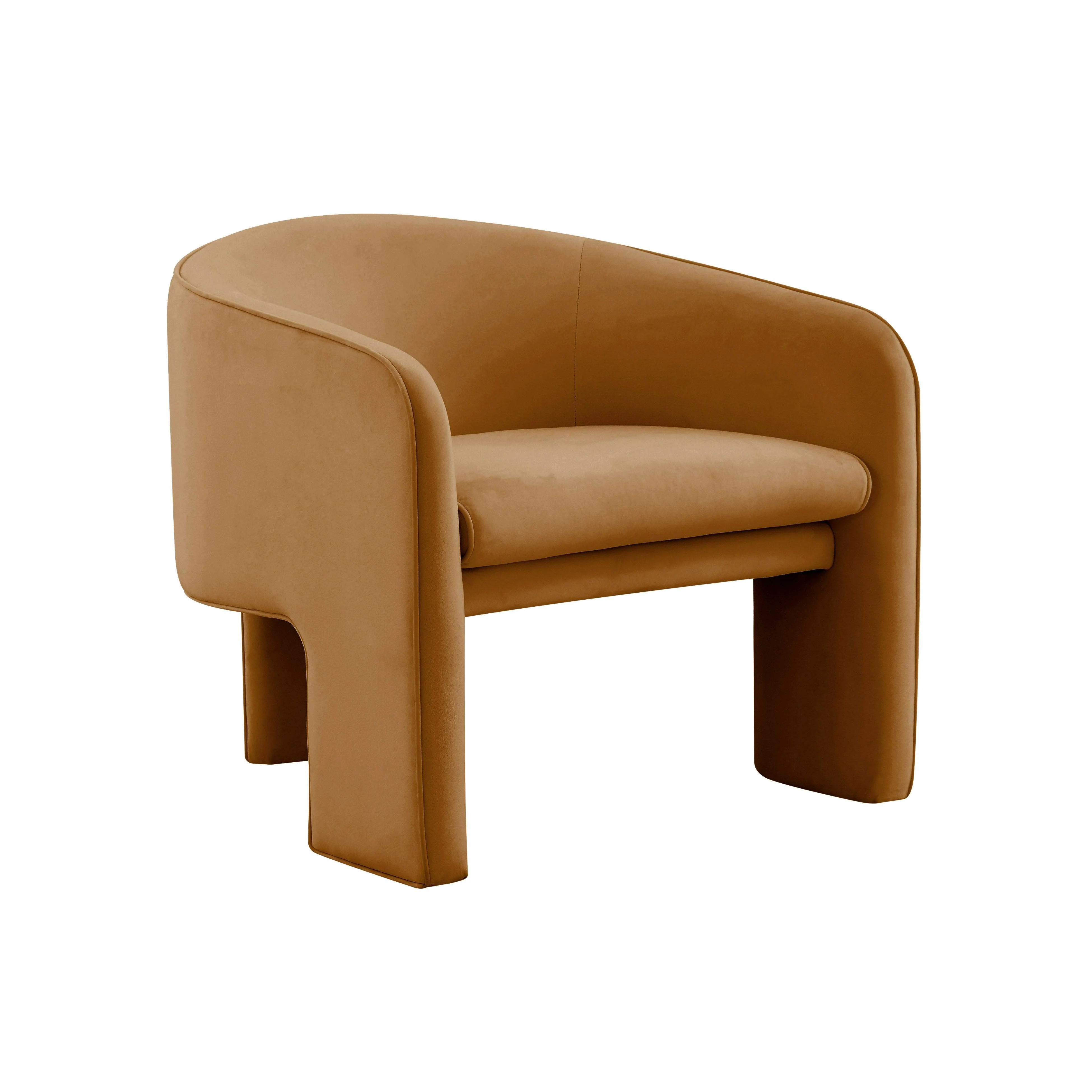 Marla Cognac Velvet Accent Chair - Remutear
