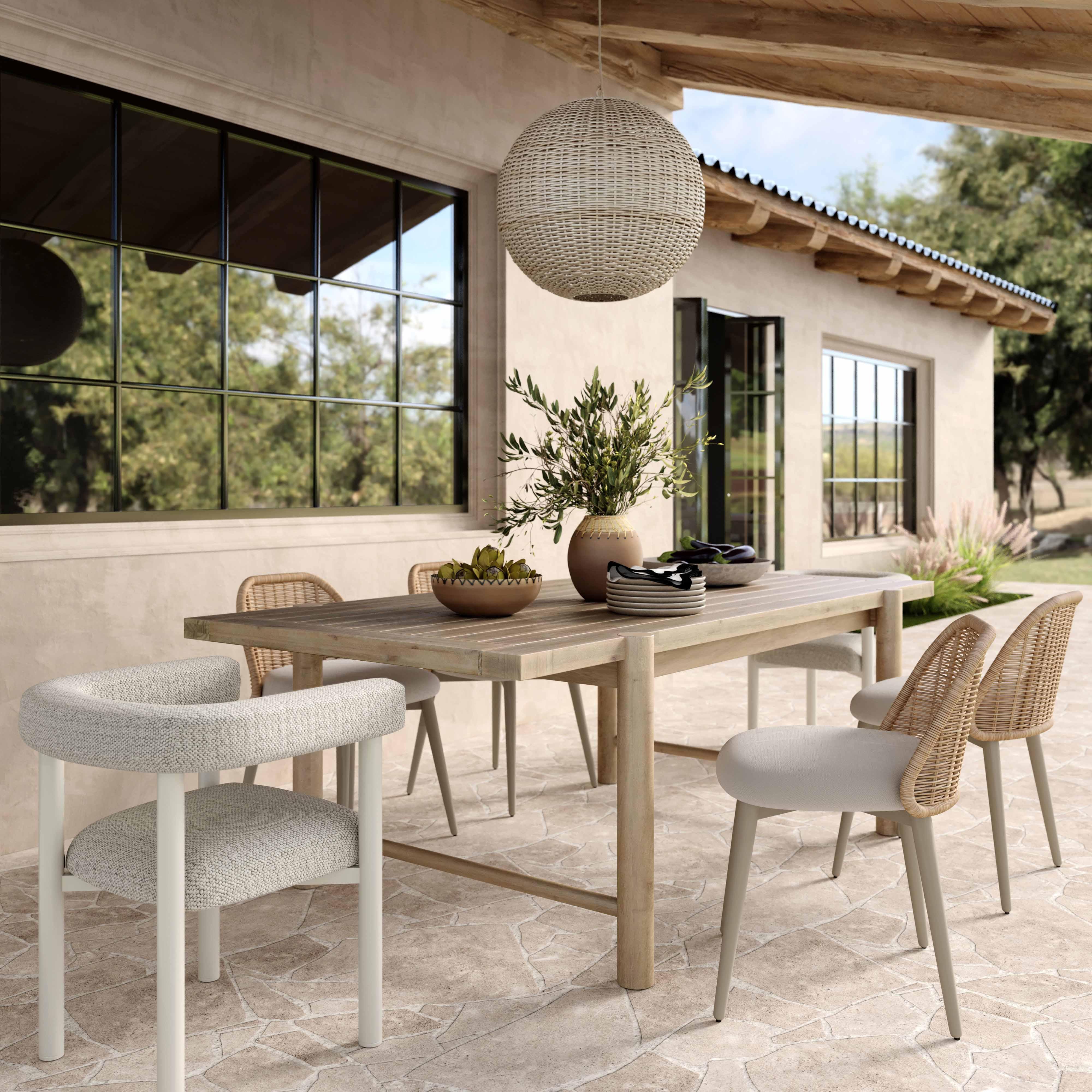 Alexa Cream Outdoor Dining Chair - Remutear