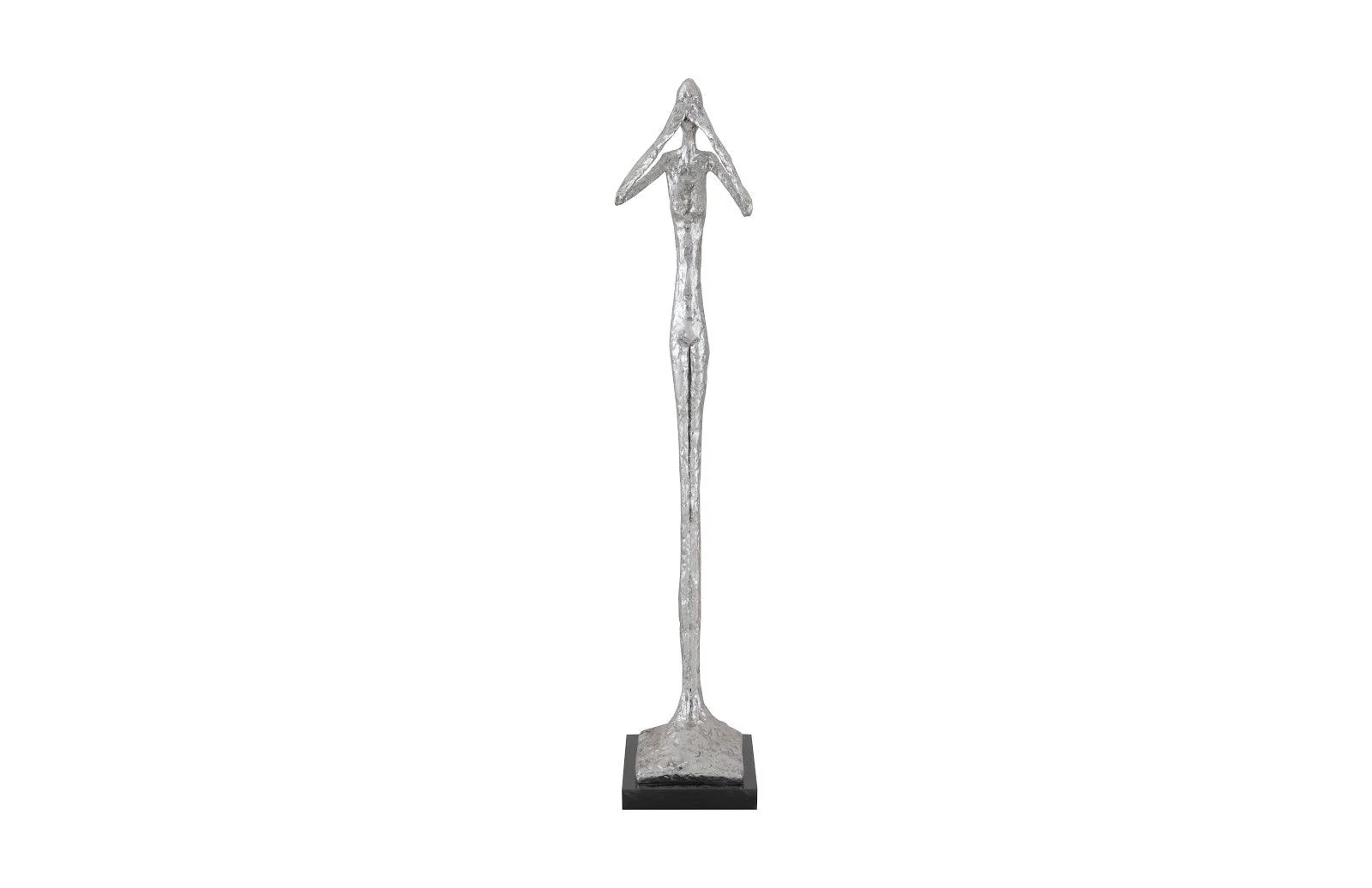 See No Evil Slender Sculpture, Small, Resin, Silver Leaf - Remutear