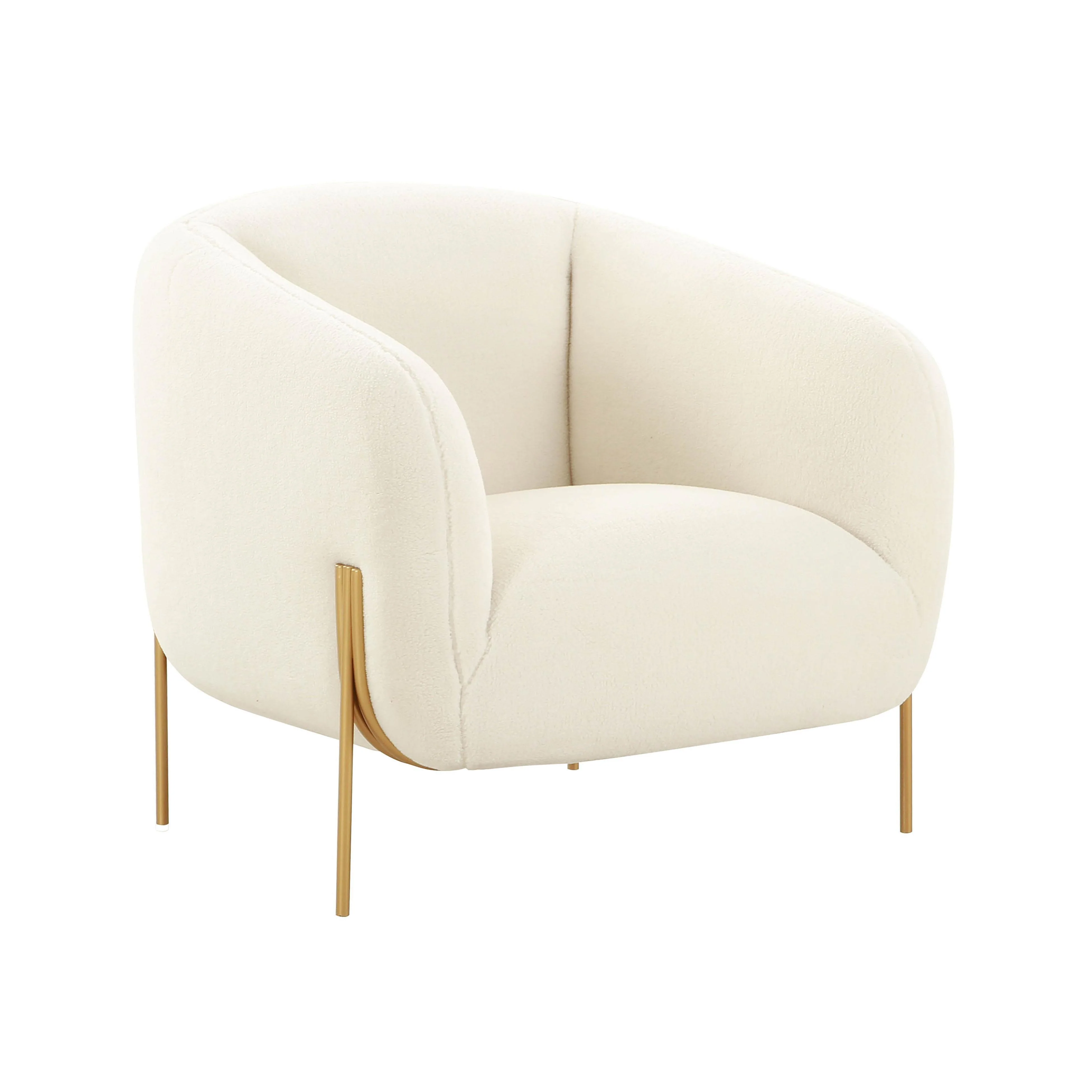 Kandra Cream Shearling Accent Chair - Remutear