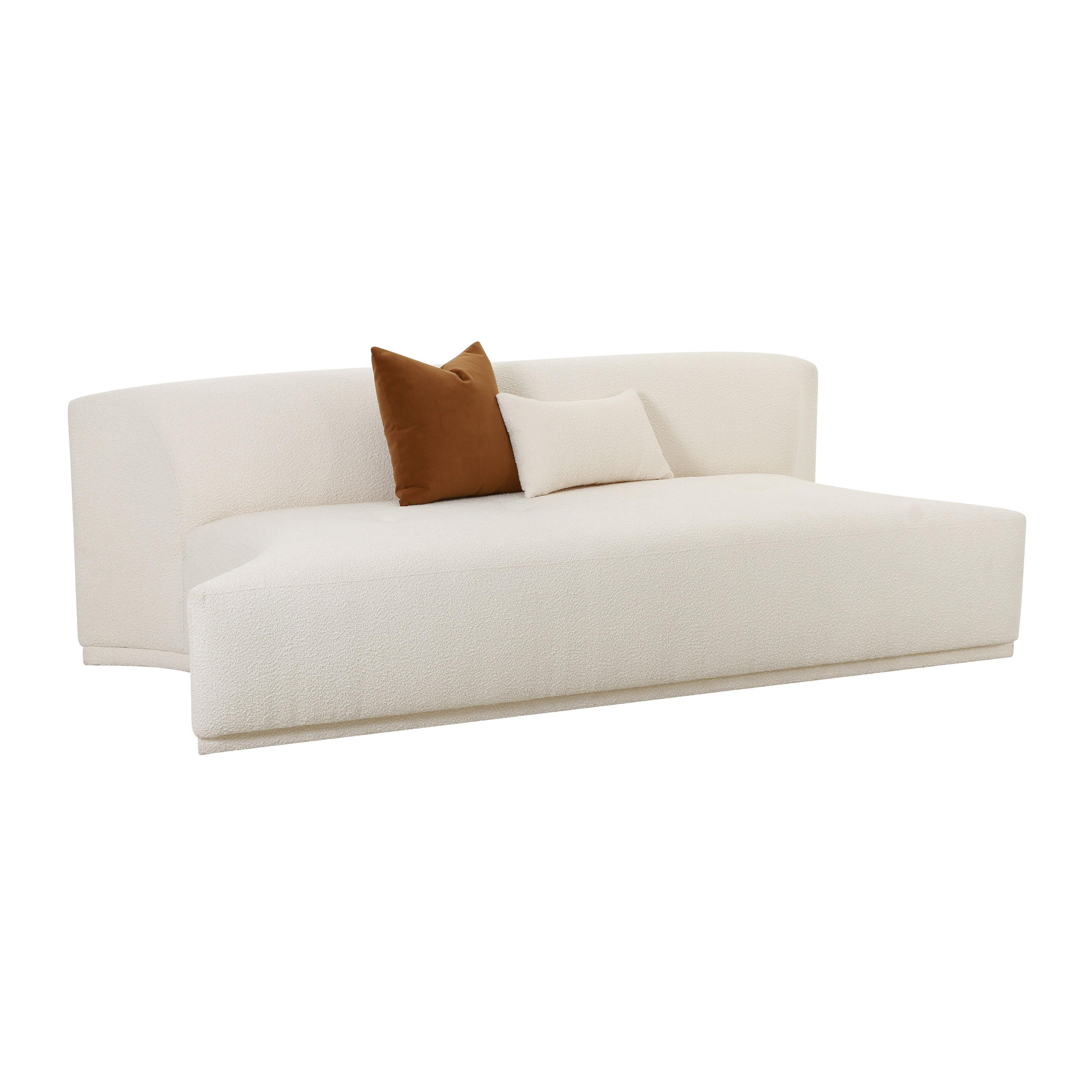 Fickle Cream Boucle Modular Armless Loveseat - Remutear