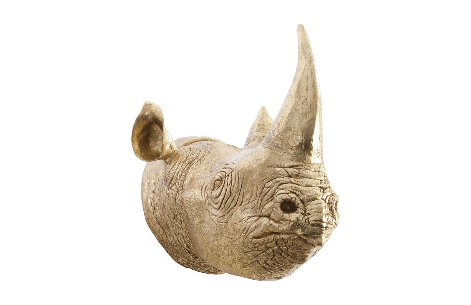 Rhino Wall Art, Resin, Gold Leaf - Remutear
