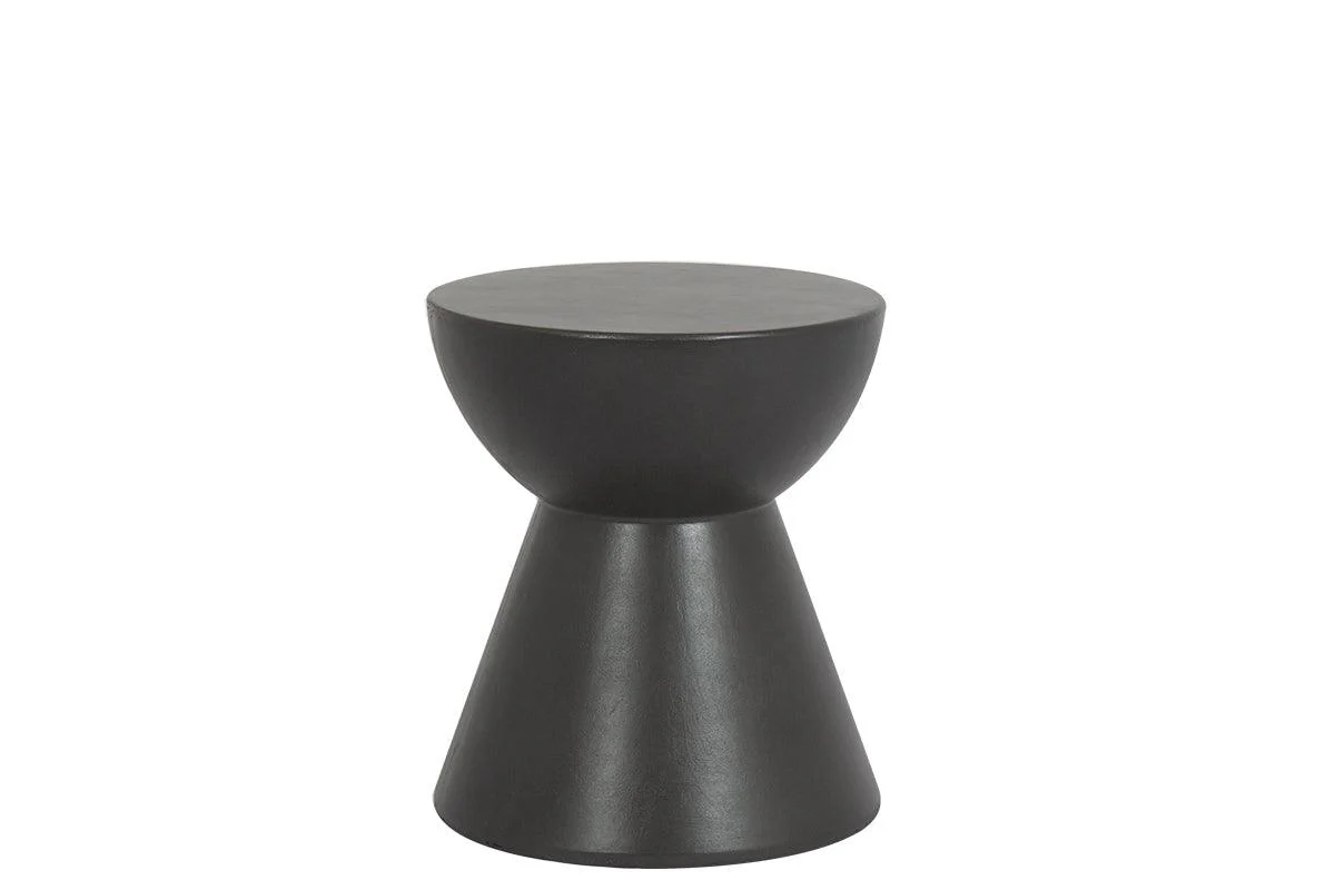 GRC Round End Table, Dark Gray Finish - Remutear