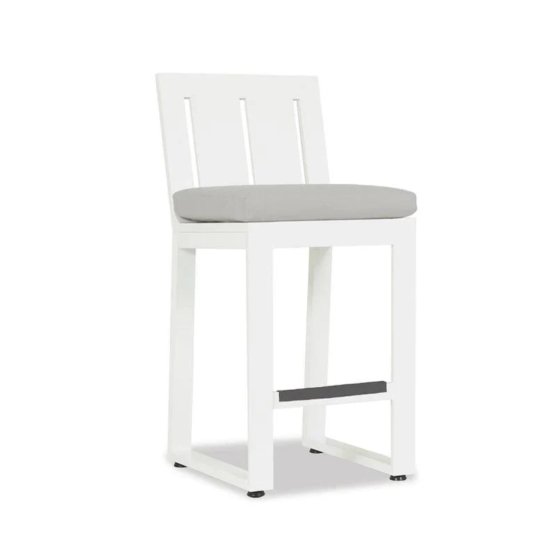 Newport Counter Stool in Cast Silver, No Welt - Remutear