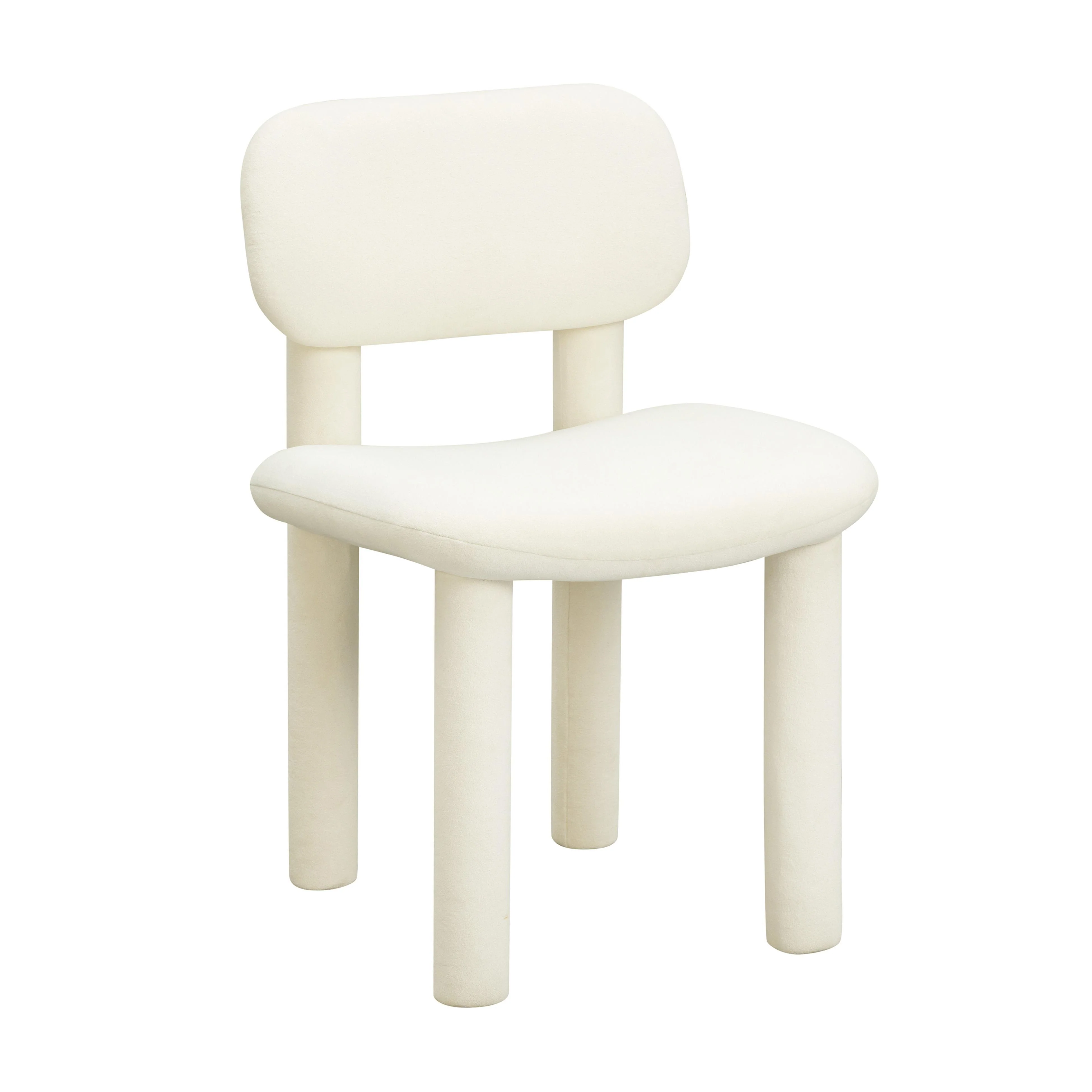 Elise Ivory White Velvet Dining Chair - Remutear