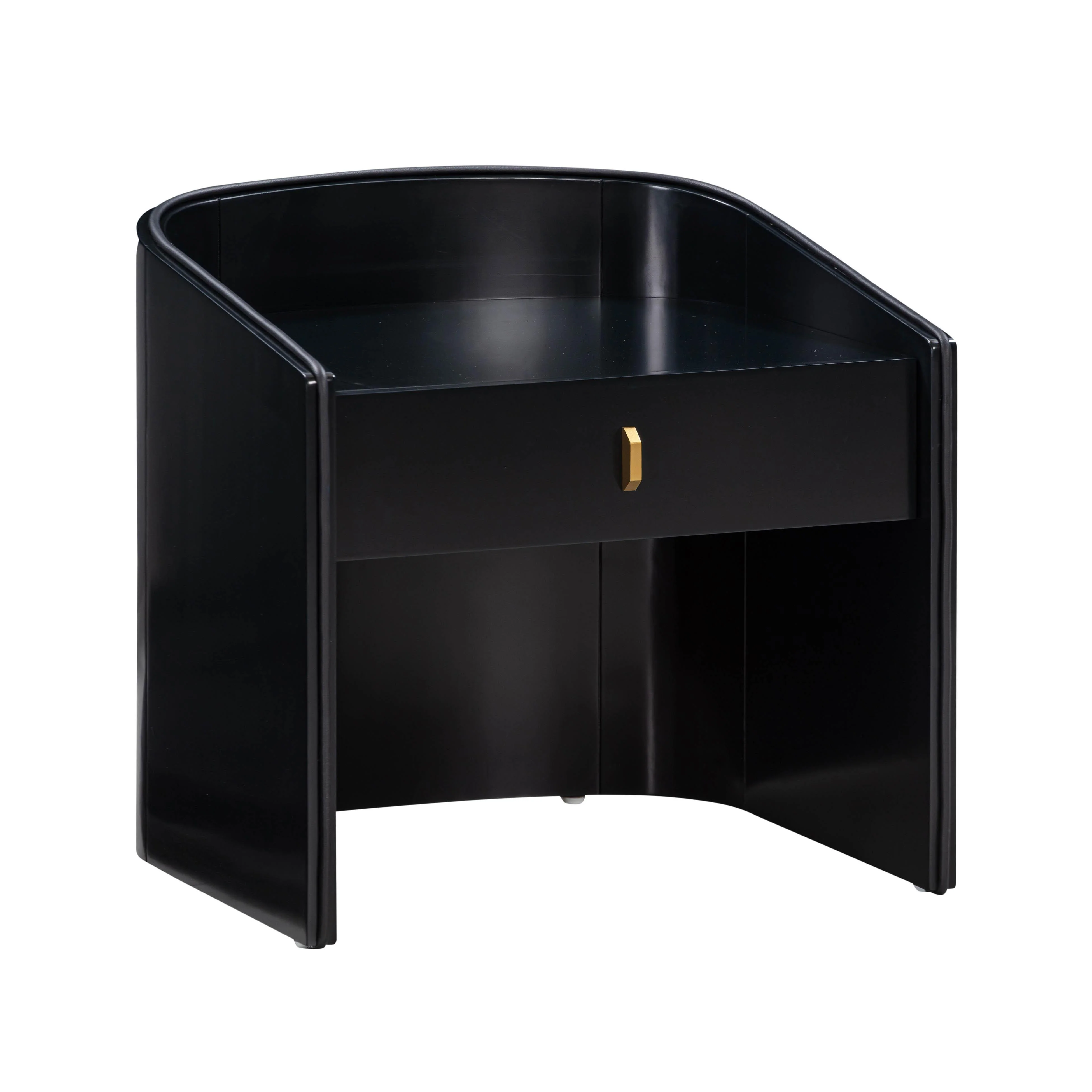 Collins Black Lacquer Nightstand - Remutear