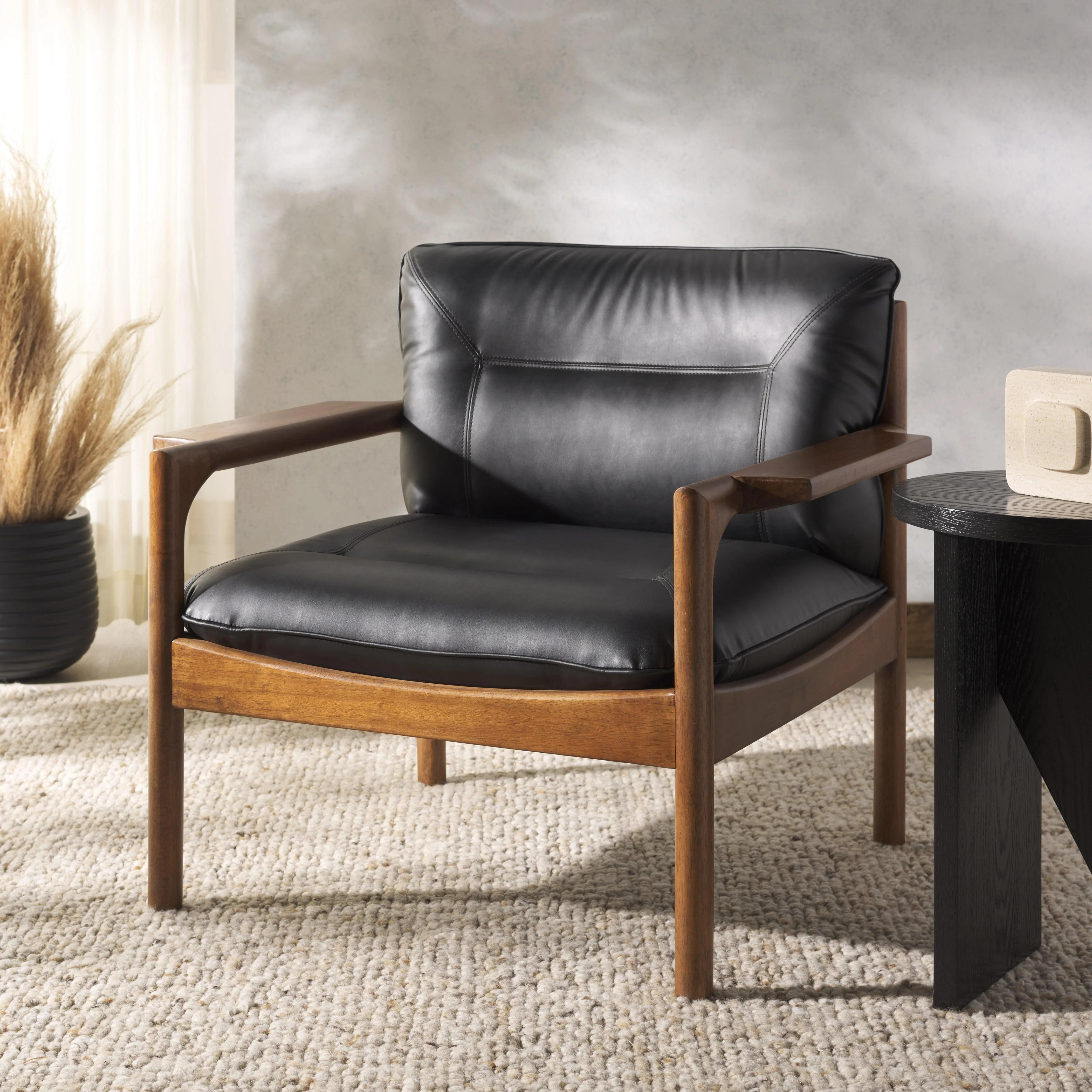 Phylis Vegan Leather Accent Chair - Remutear