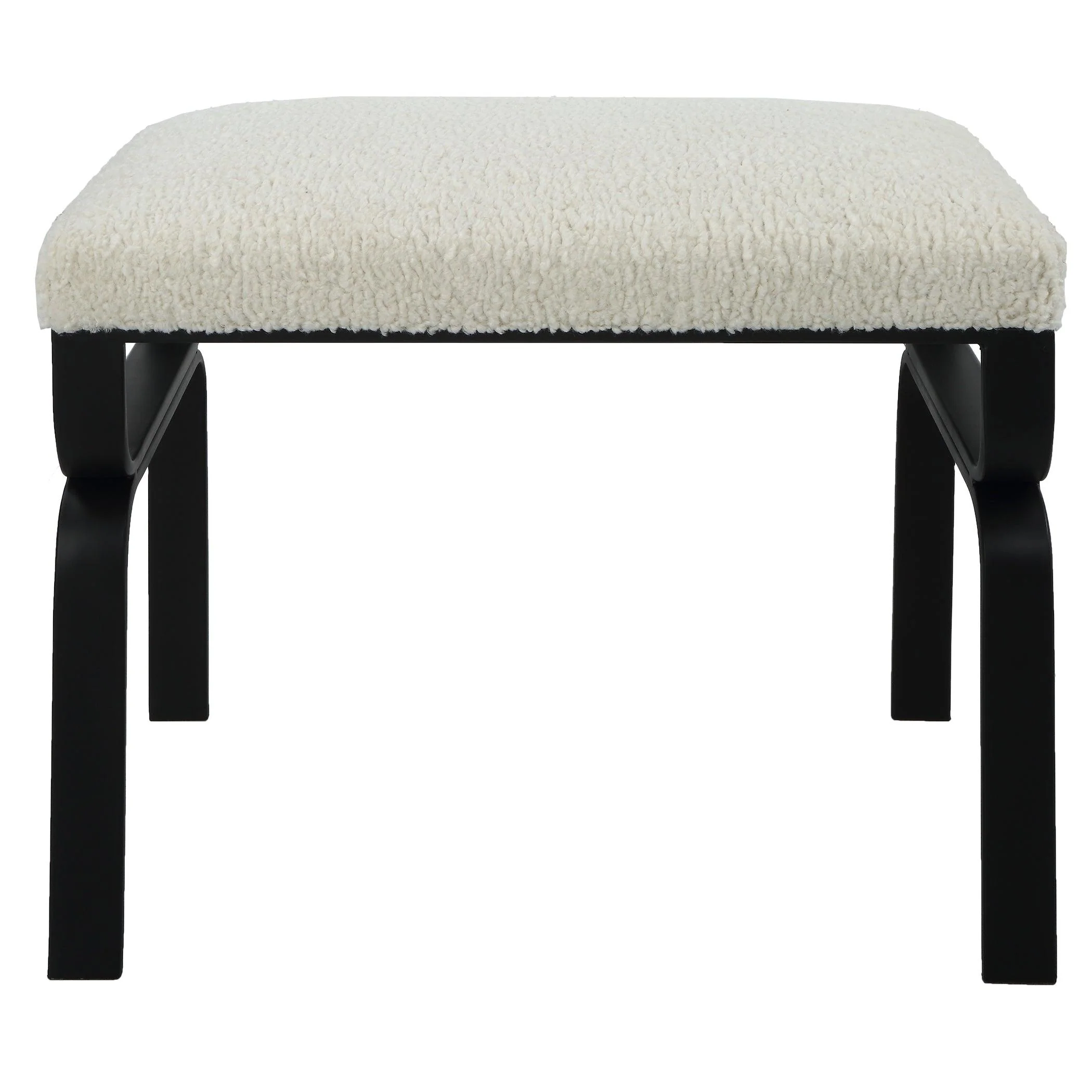 Diverge White Shearling Small Bench - Remutear