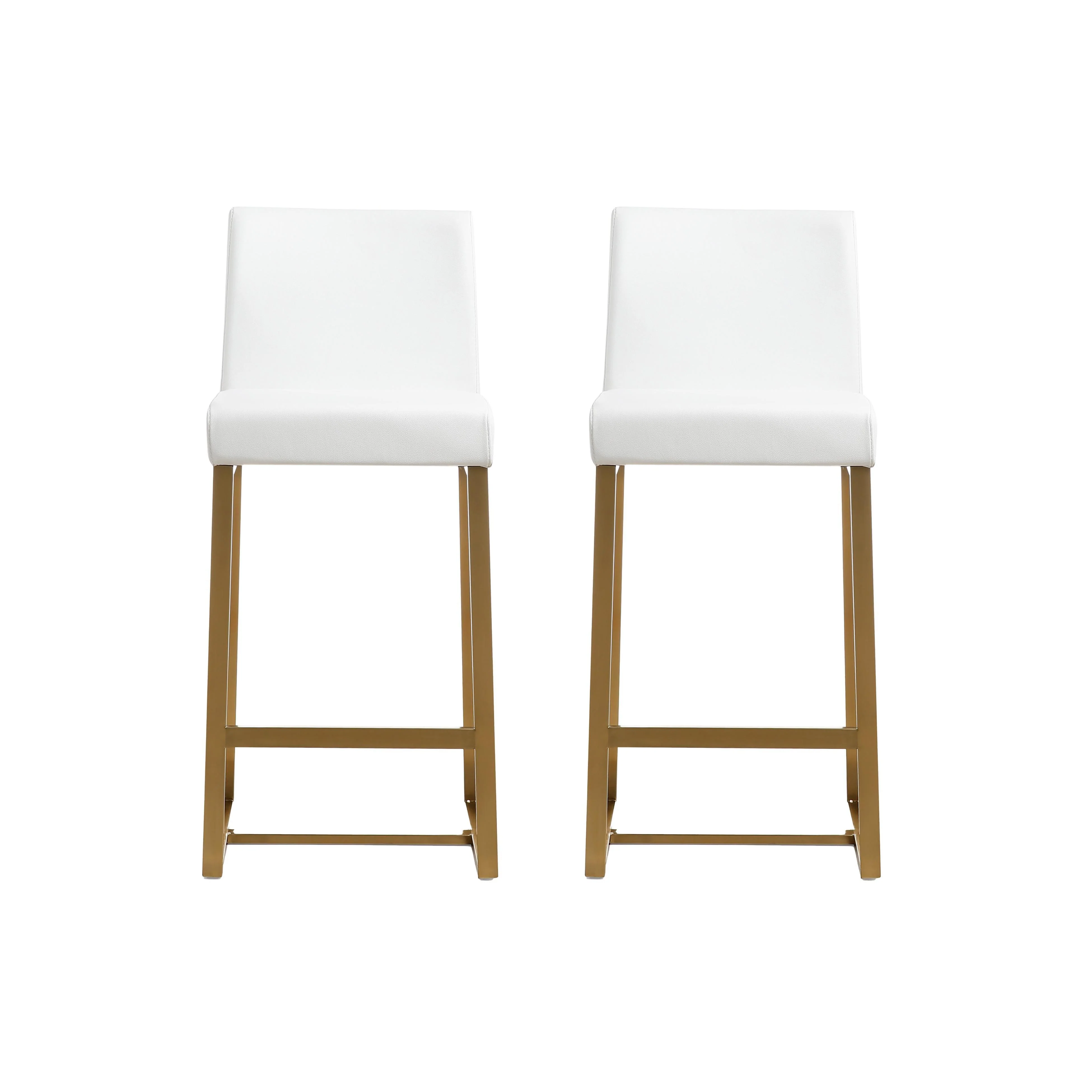 Denmark White Gold Steel Counter Stool (Set of 2) - Remutear