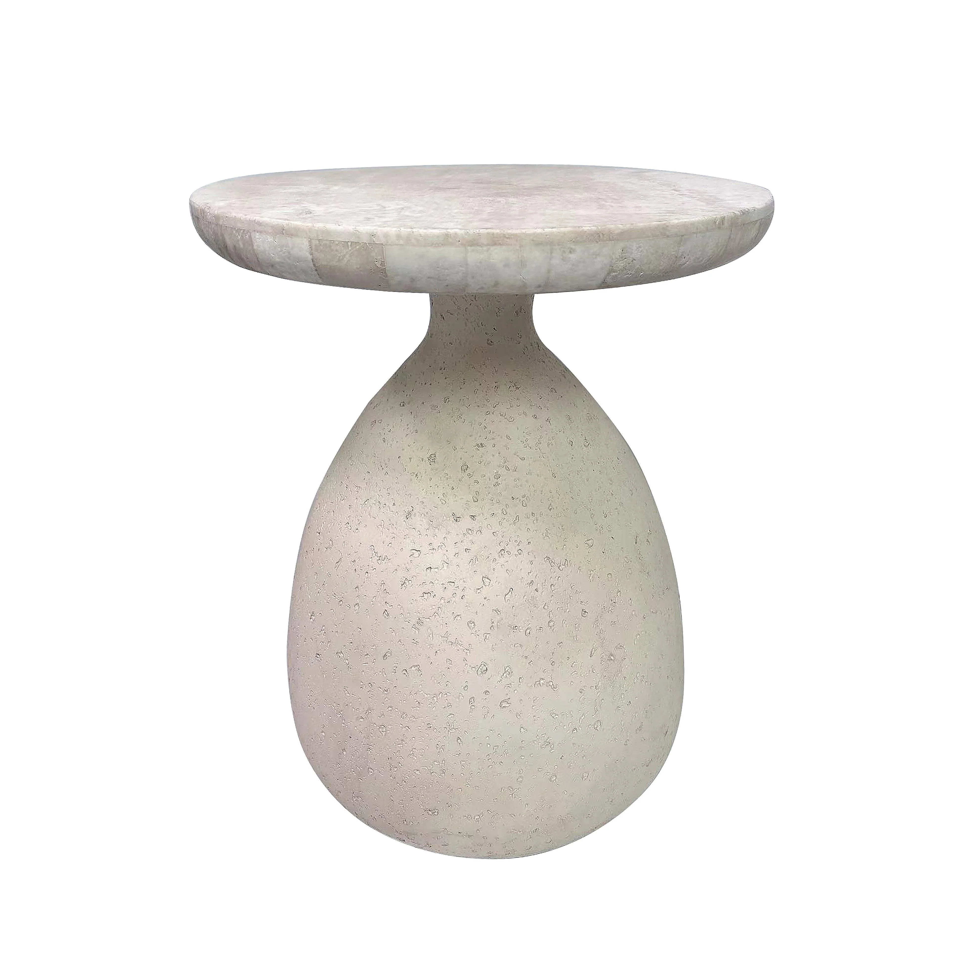 Gina Cream Travertine Side Table - Remutear
