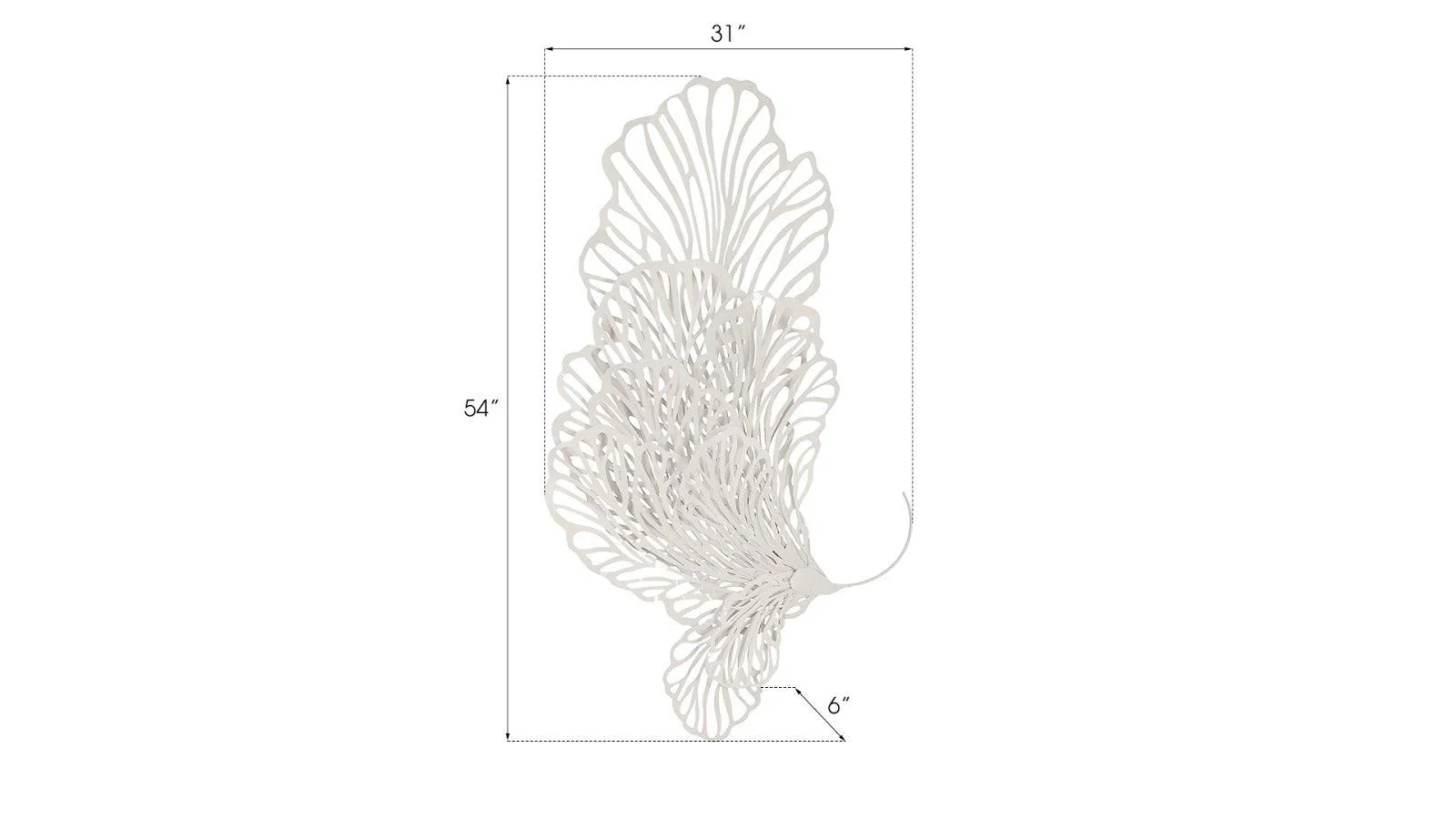 Butterfly Wall Art, White, MD - Remutear