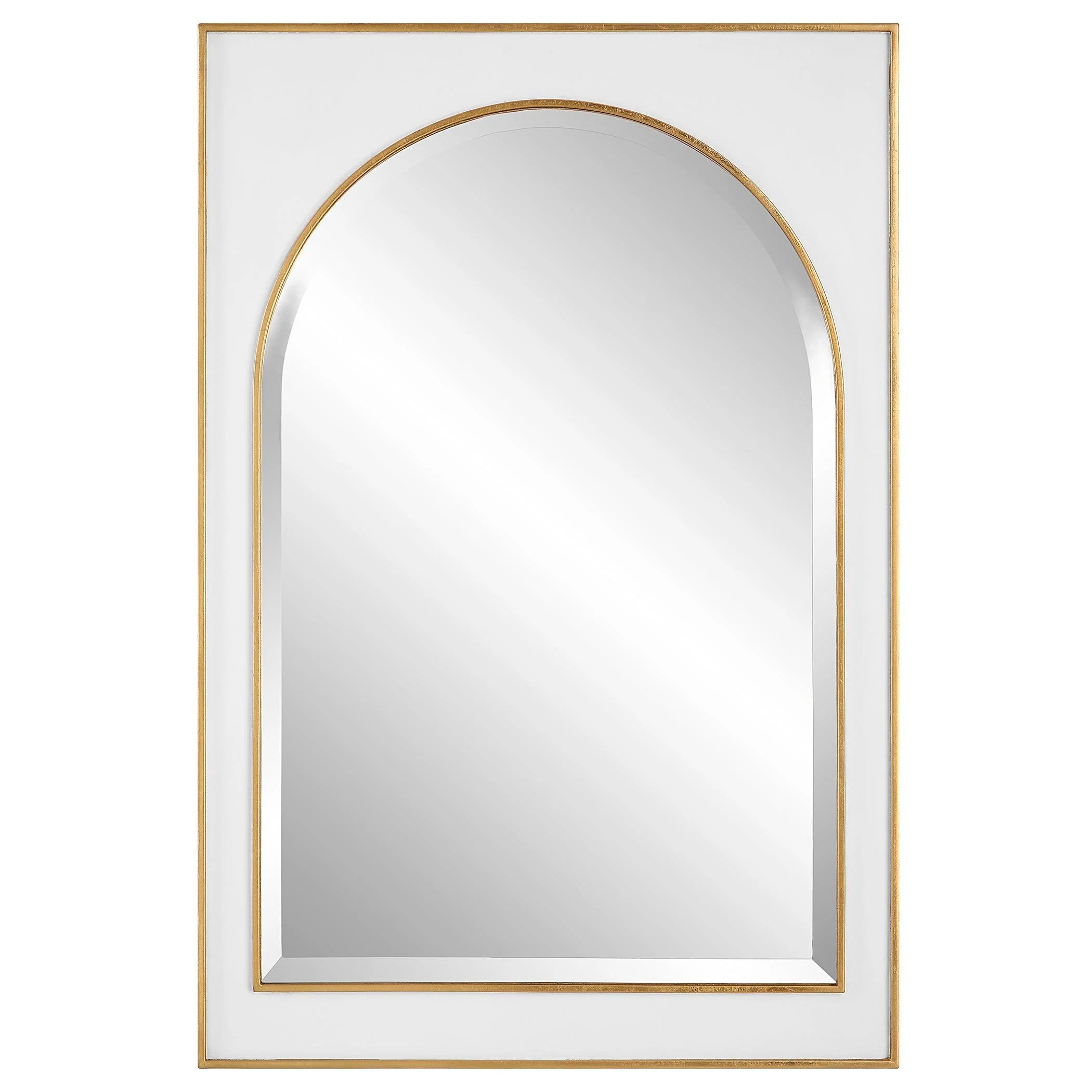 Crisanta Gloss White Arch Mirror - Remutear