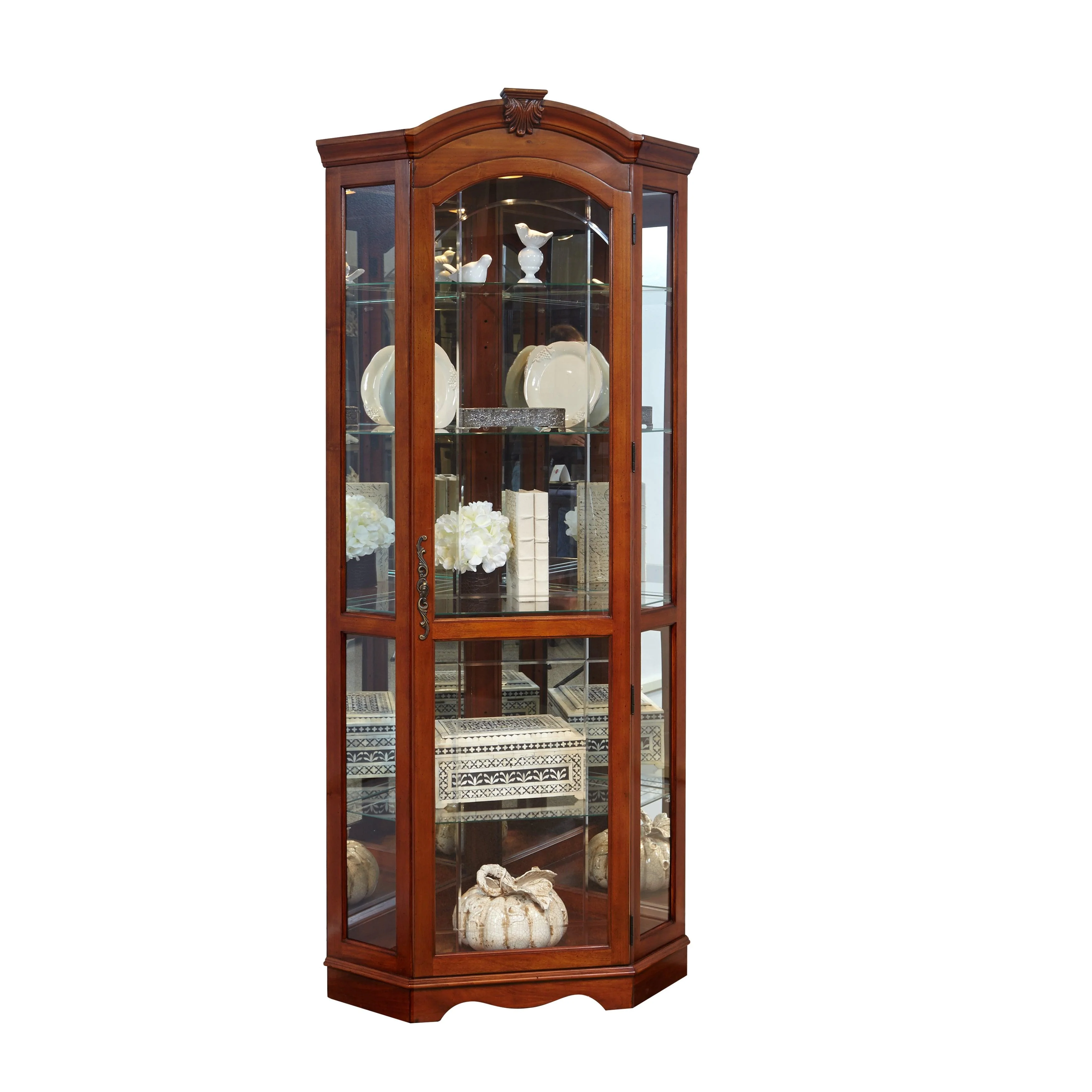 Mirrored Corner Curio Cabinet - Remutear