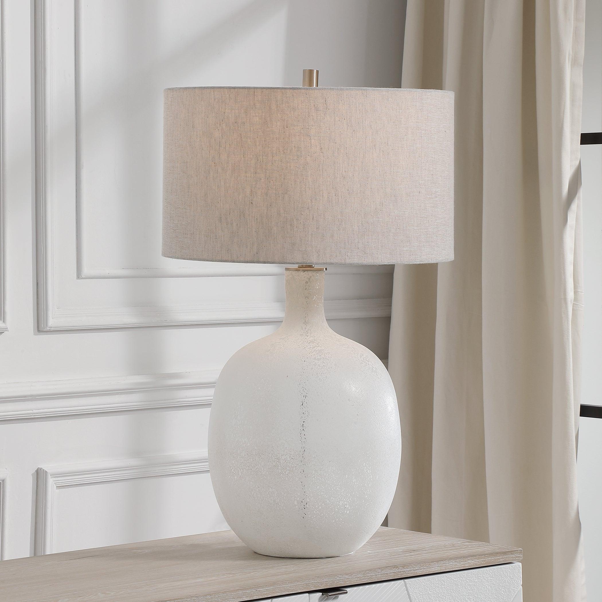 WHITEOUT MOTTLED GLASS TABLE LAMP - Remutear