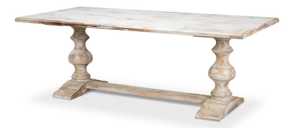 Lionisio Trestle Table Disrupted White - Remutear