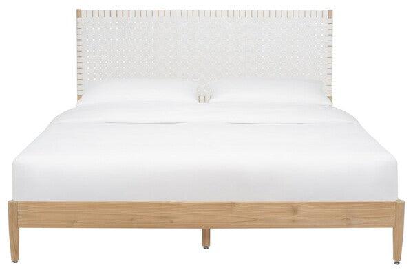 CASSITY LEATHER HEADBOARD BED - Remutear