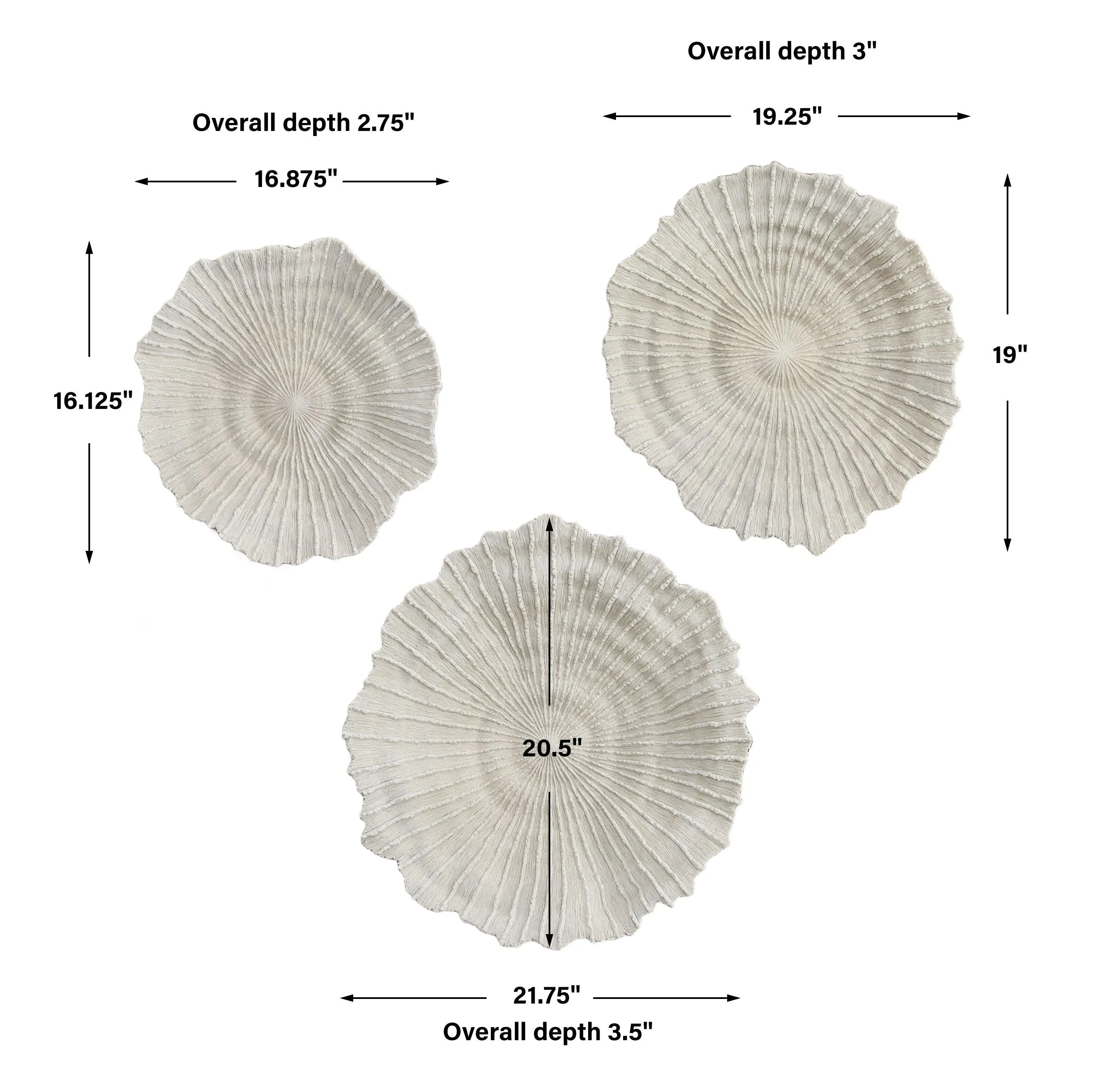 Ocean Gems Coral Wall Decor, Set/3 - Remutear