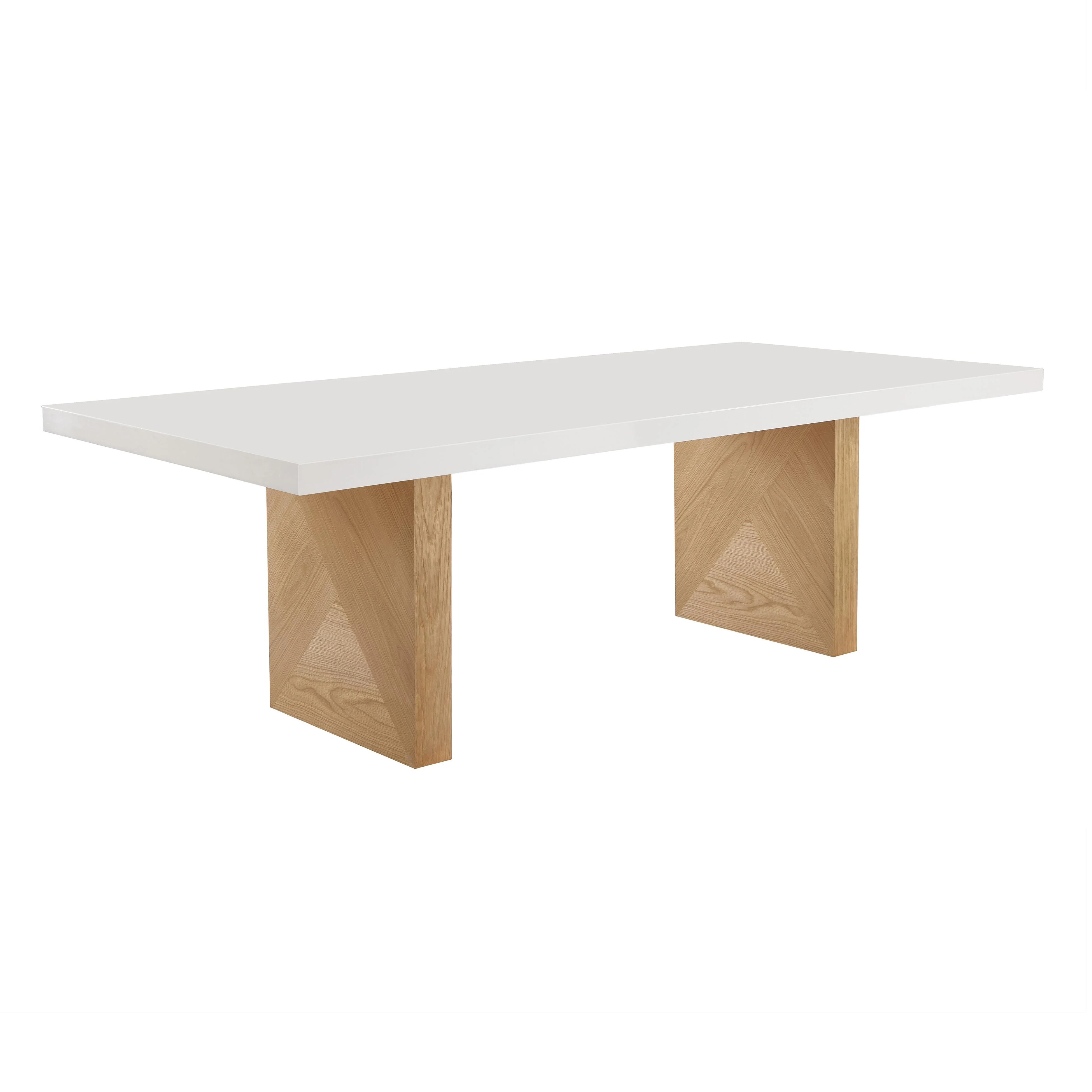 Madeline White Gloss and Natural Ash Dining Table - Remutear