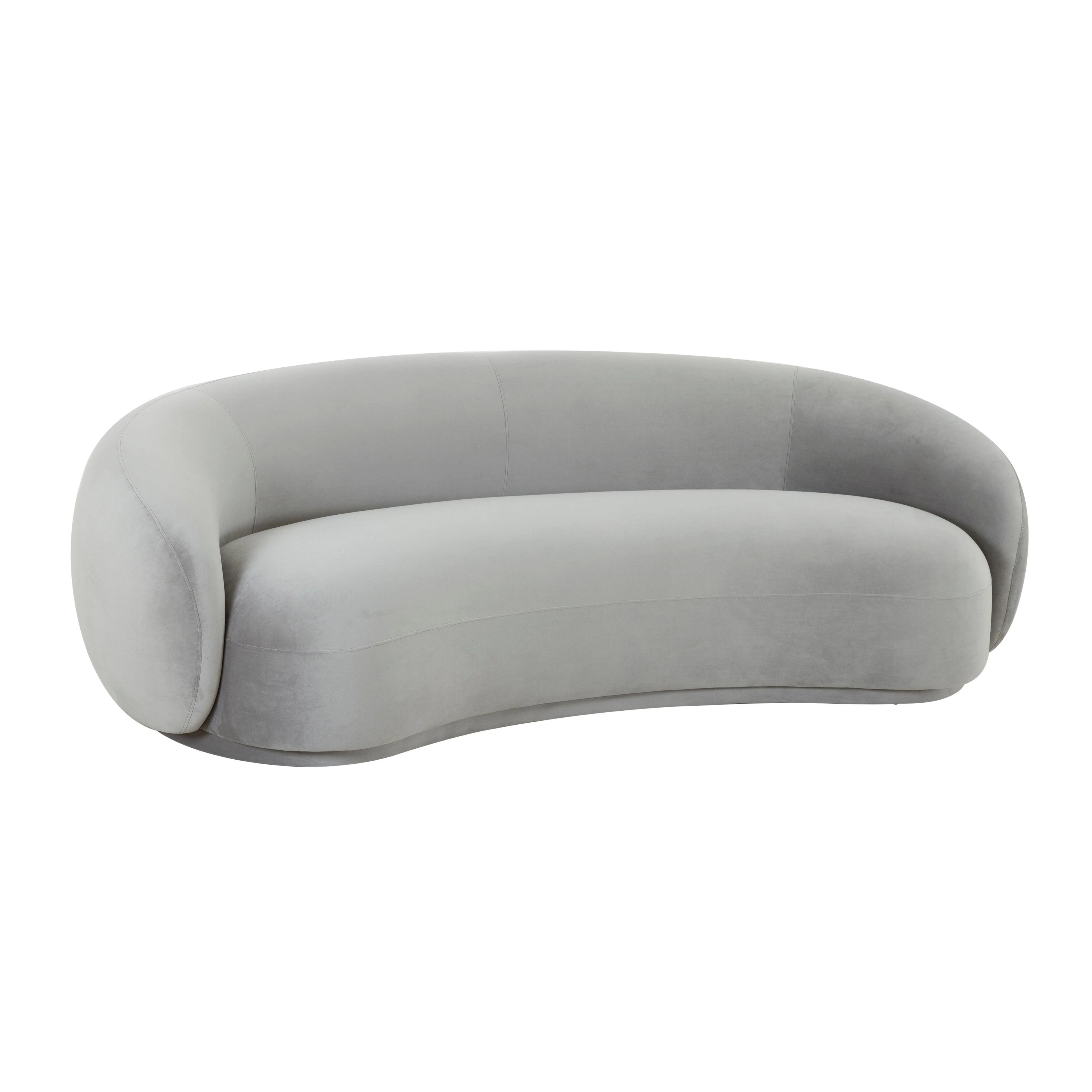 Kendall Light Grey Velvet Sofa - Remutear