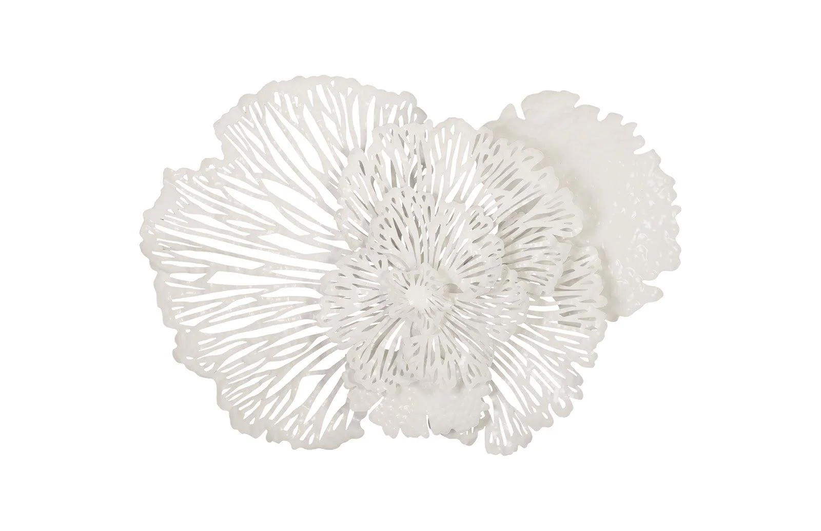 Flower Wall Art, Medium, White, Metal - Remutear