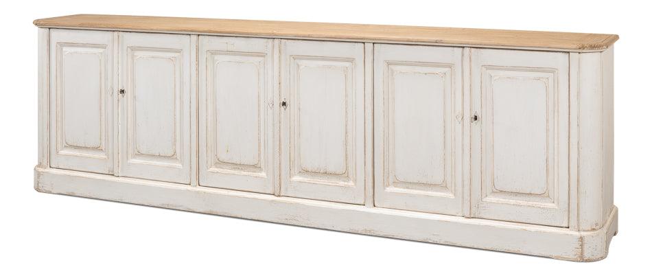 Antique Whitewash Sideboard - 6 Door - Remutear