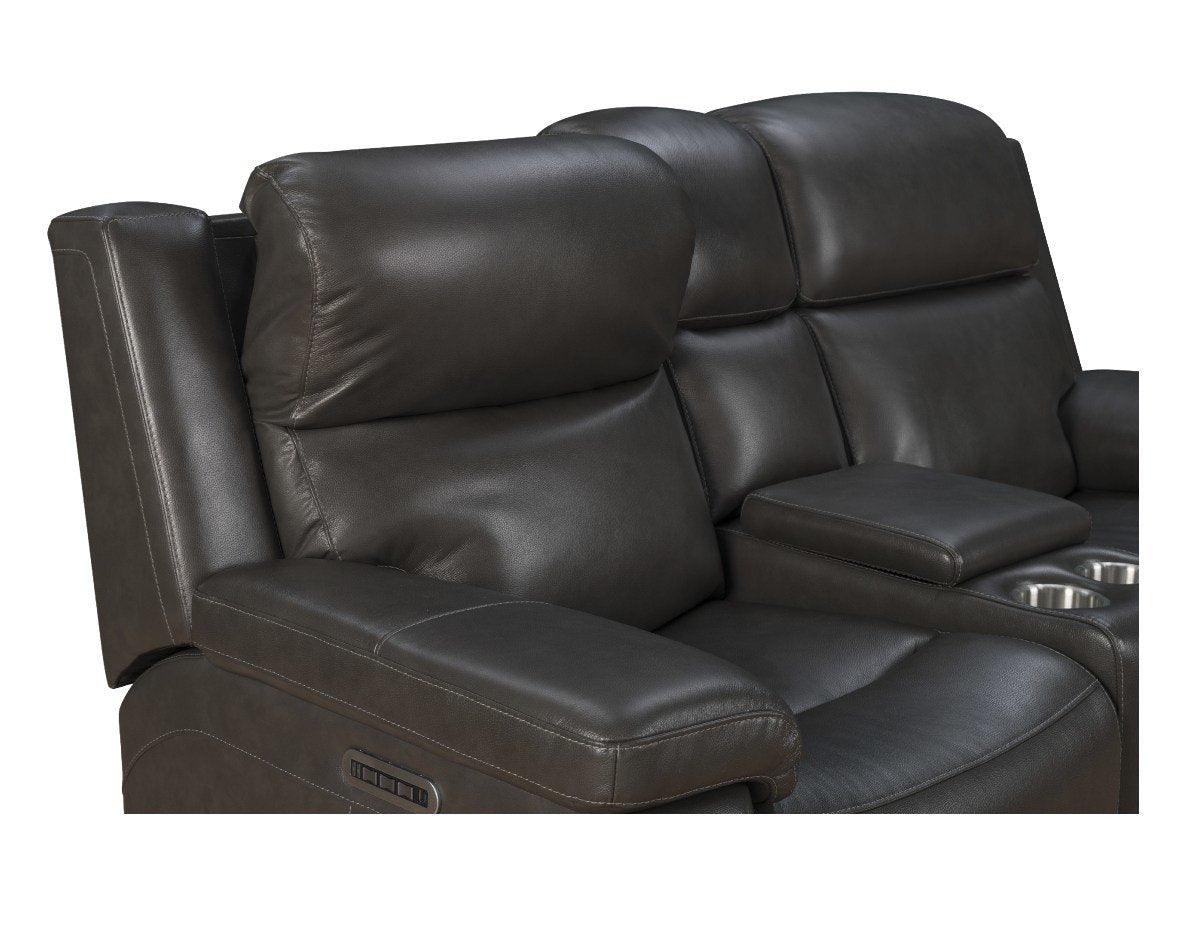 Leon Power Reclining Console Loveseat - Remutear