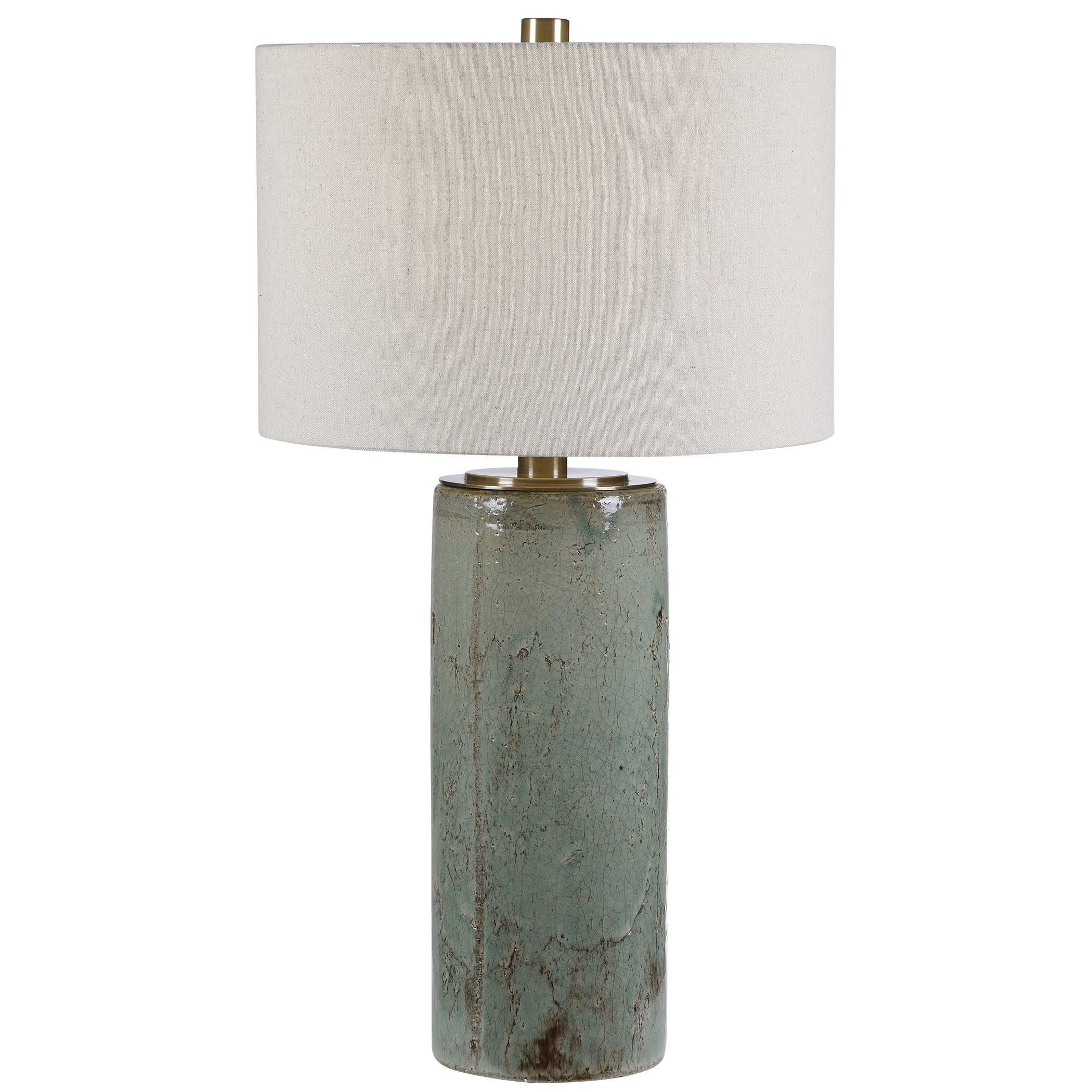 CALLAIS CRACKLED AQUA TABLE LAMP - Remutear