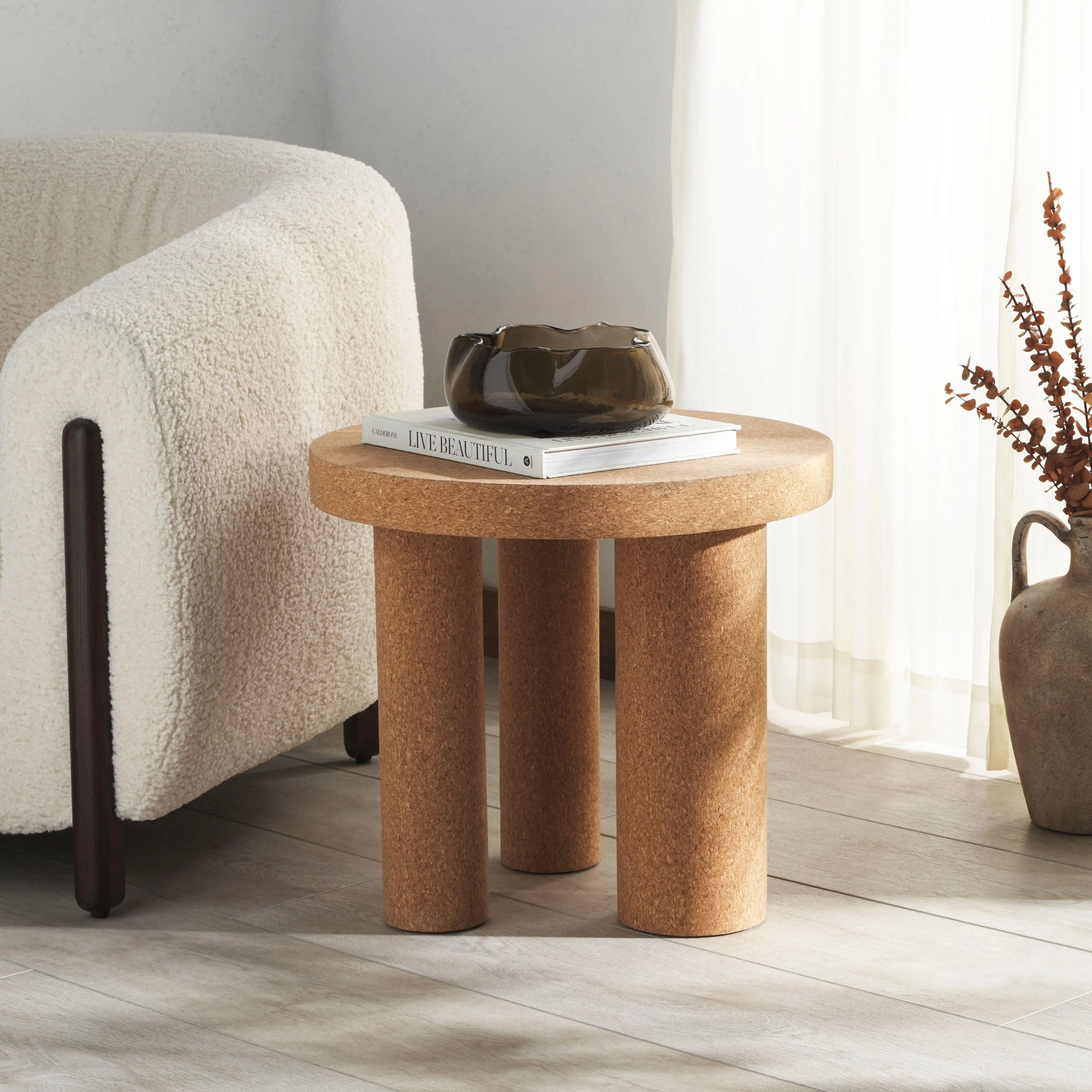 Gilligan Cork 3 Leg Accent Table - Remutear