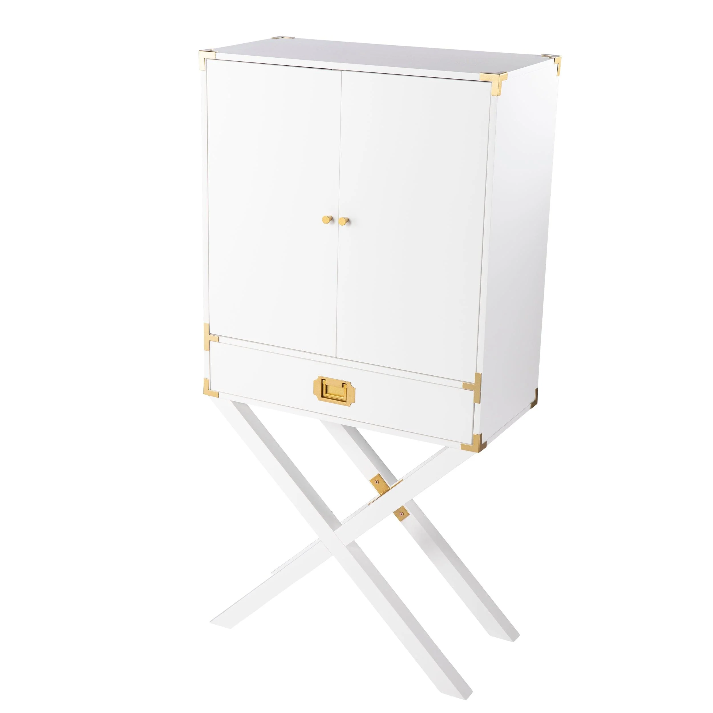 Campaign Tall Bar Cabinet w/ Storage - Remutear