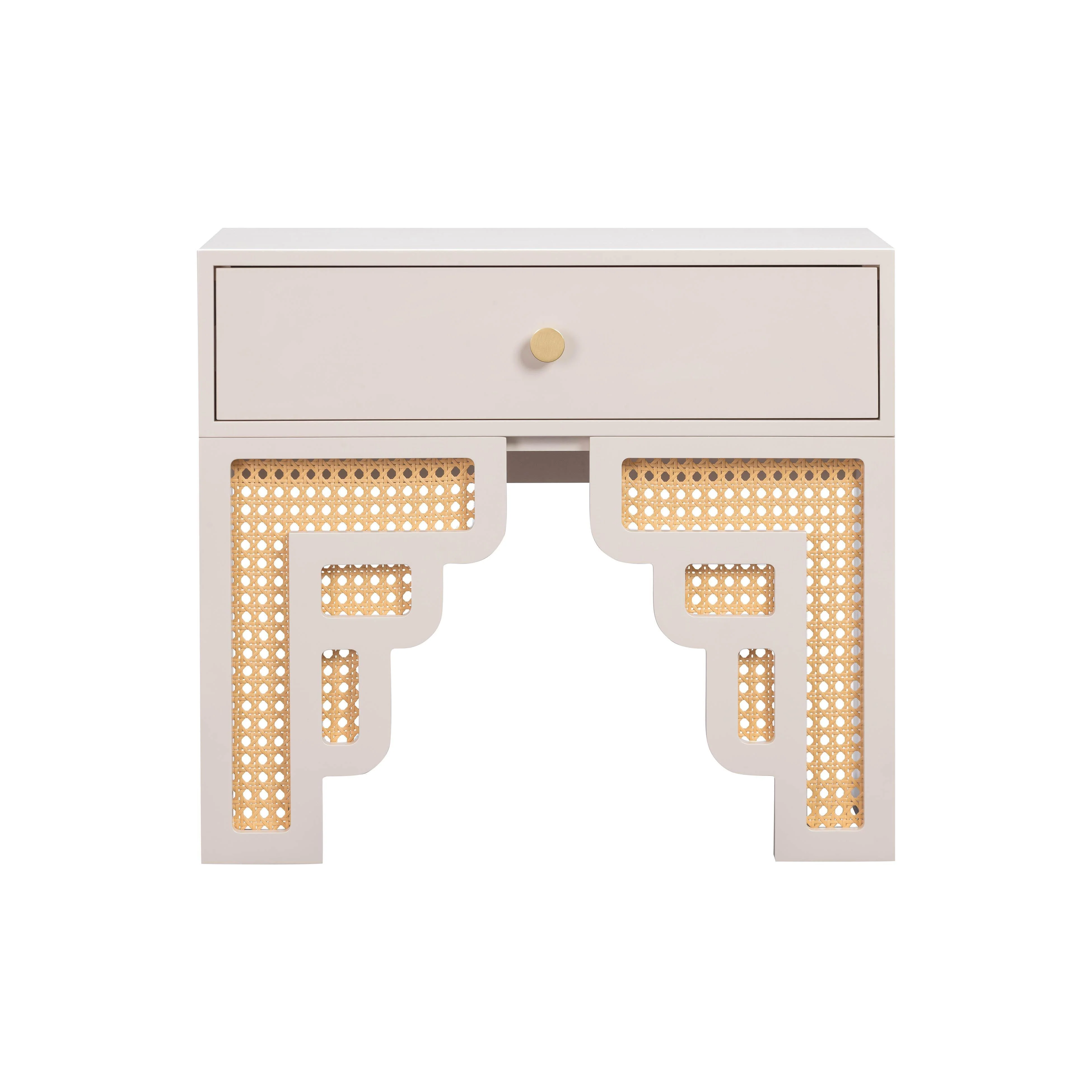 Suzie Cream & Rattan Nightstand - Remutear