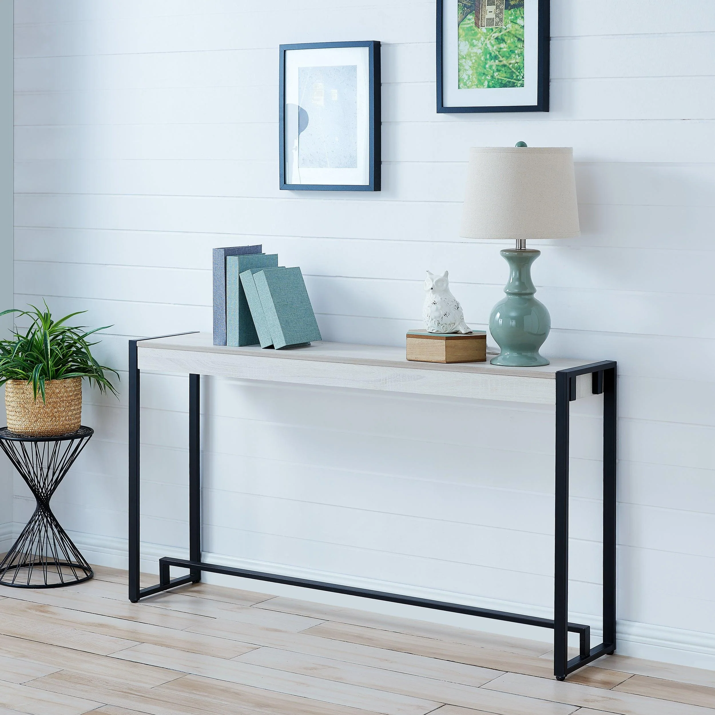 Holly & Martin Macen Console - Black w/ Distressed White - Remutear