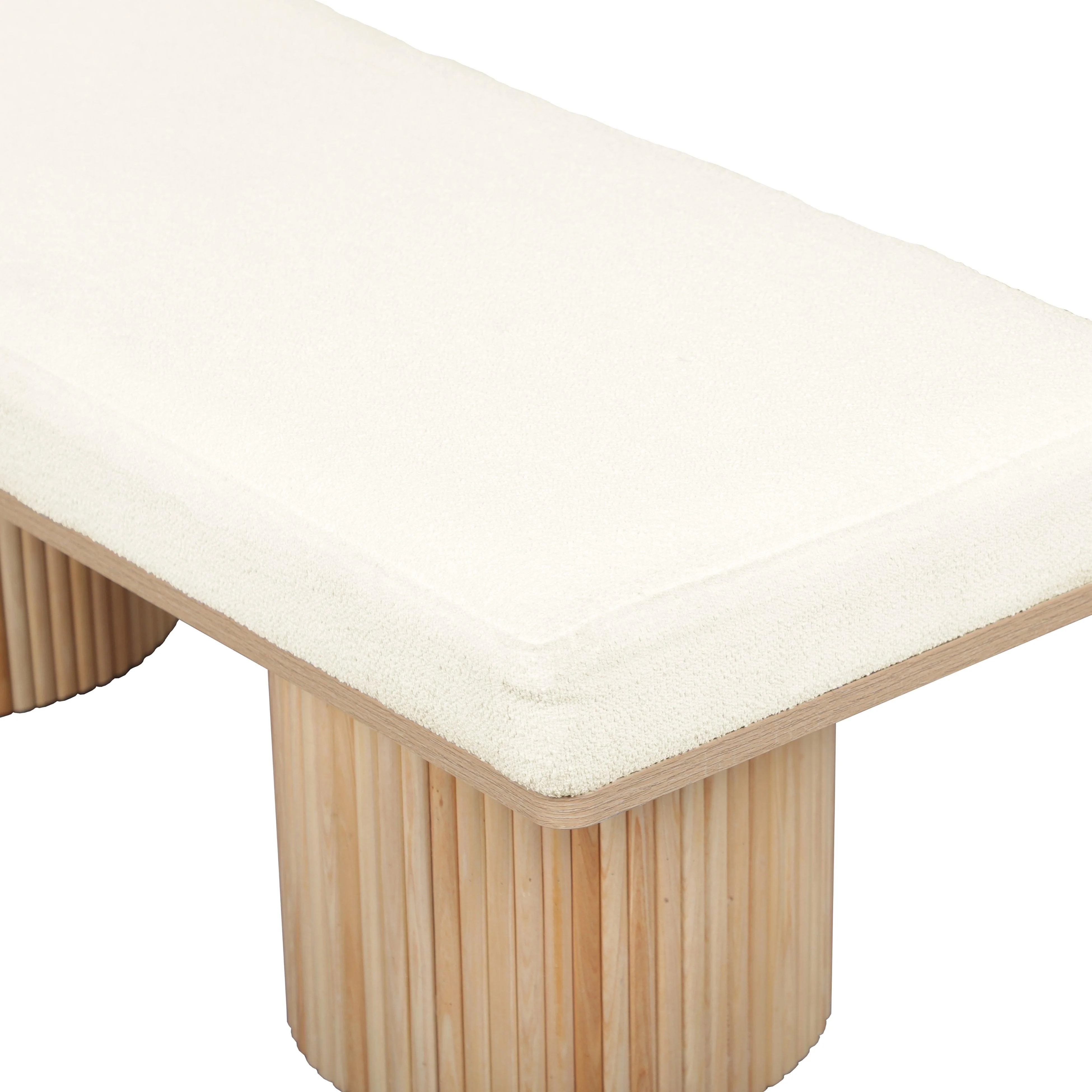 Sagano White Dyed-Yarn Bench - Remutear