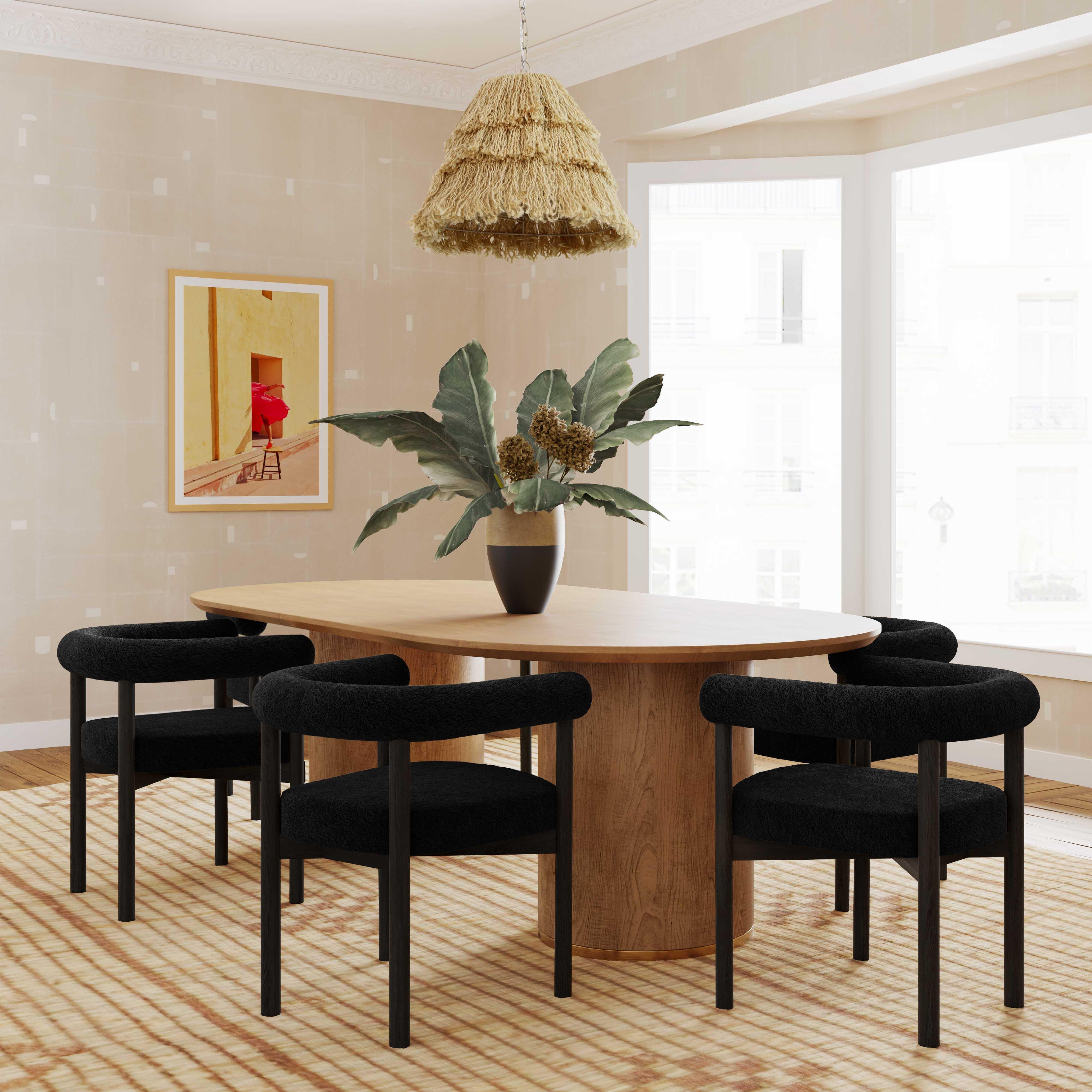 Spara Black Boucle Dining Chair - Remutear