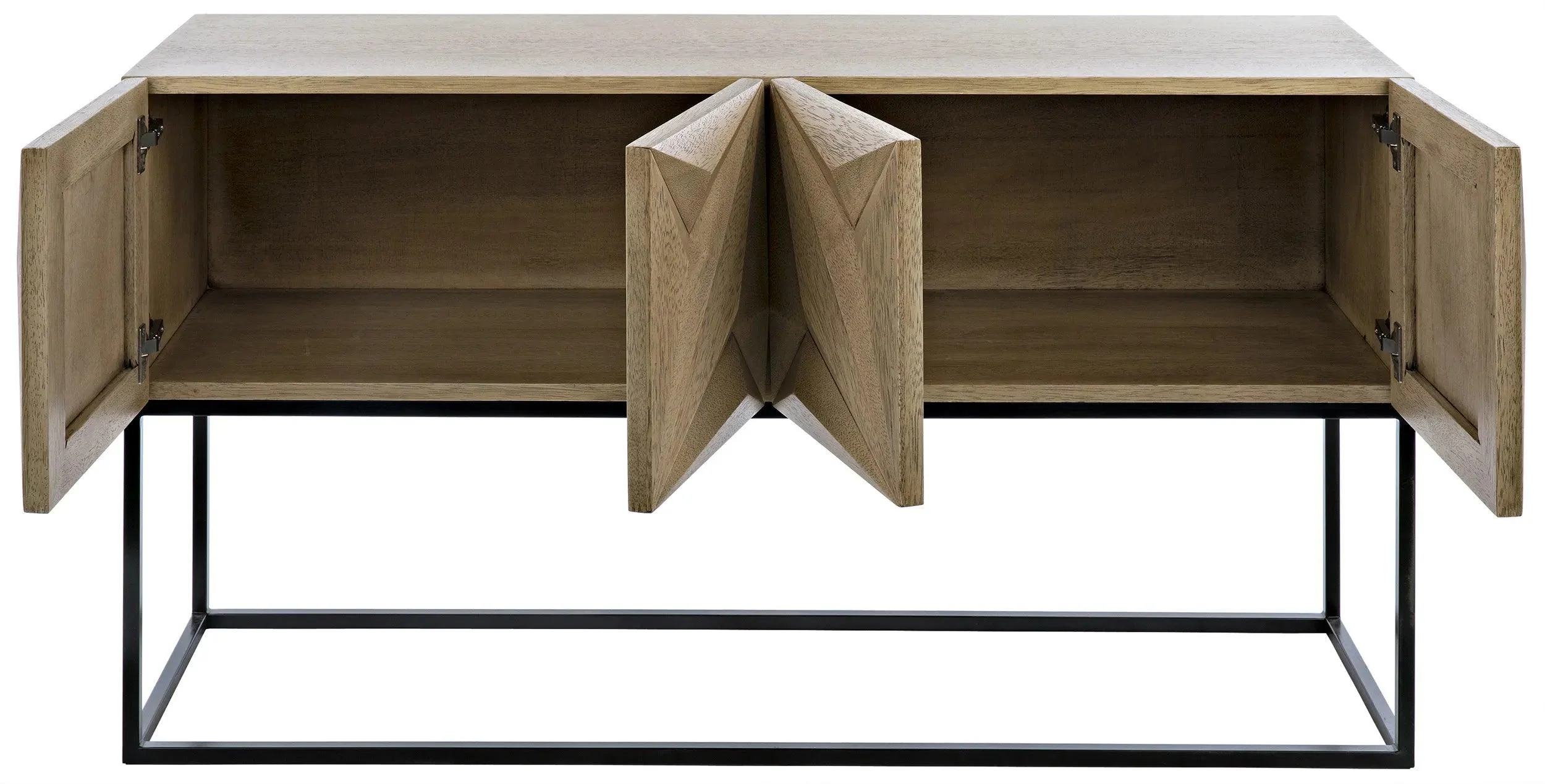 Zurich Console, Bleached Walnut with Steel - Remutear