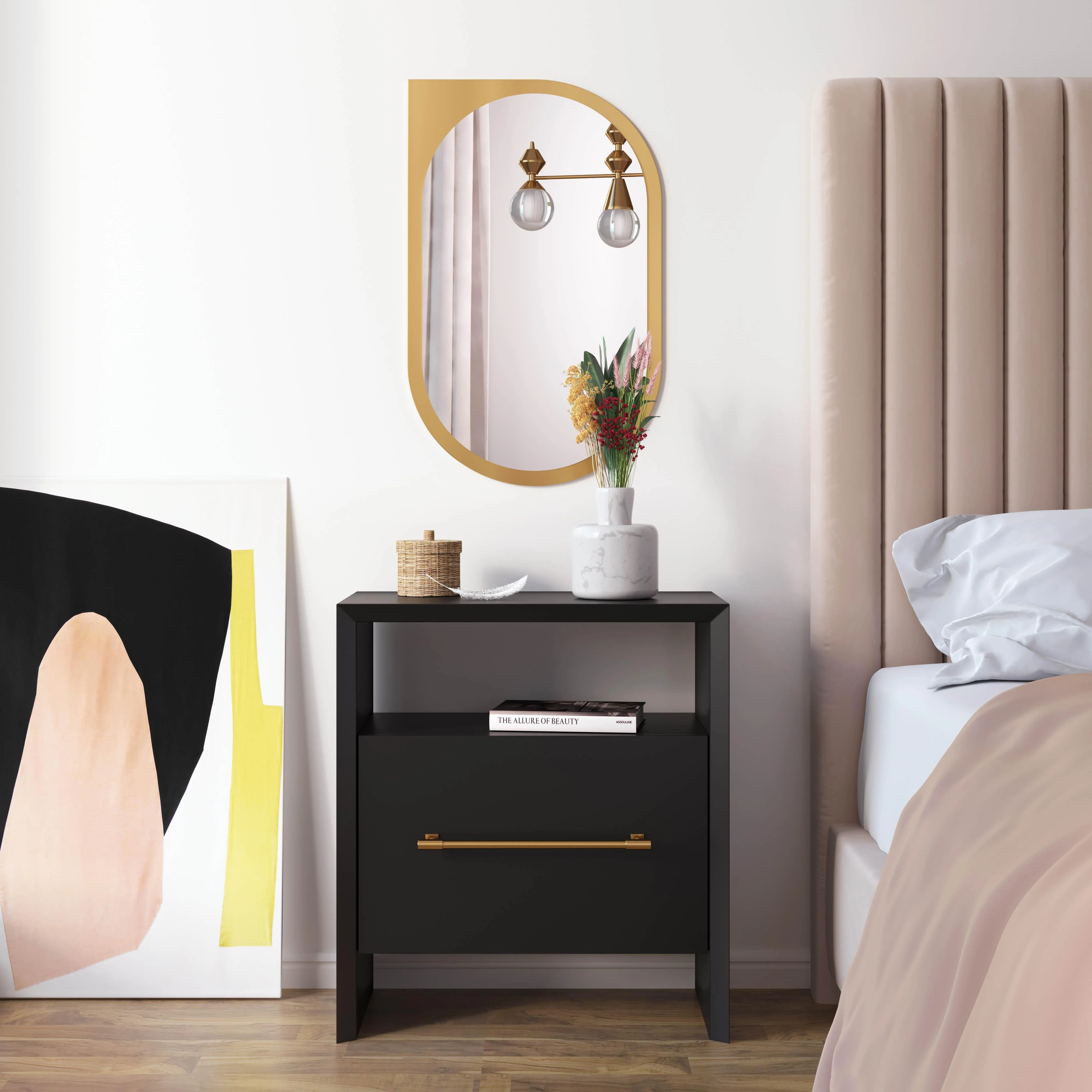 Libre Black Nightstand - Remutear