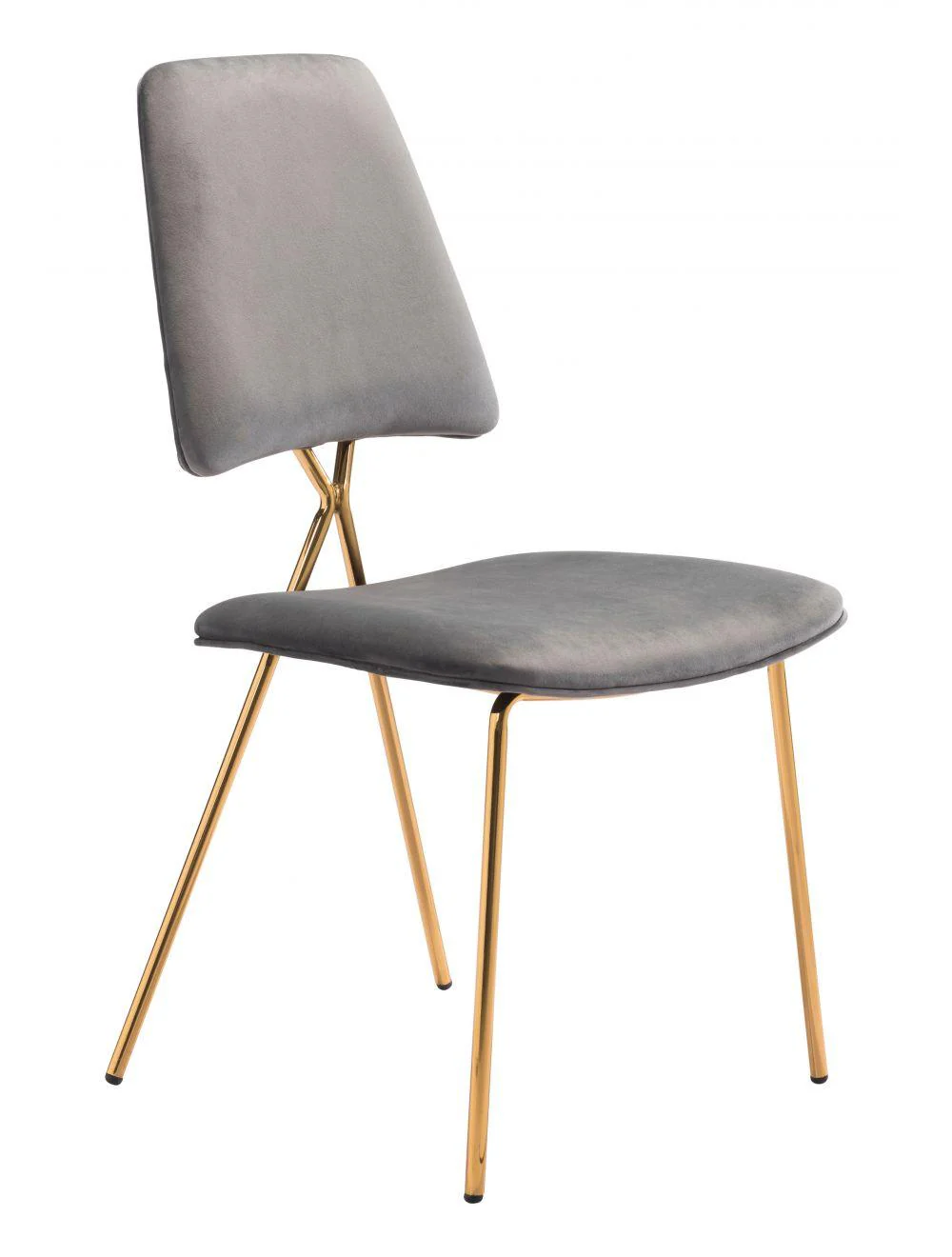 Chloe Dining Chair (Set of 2) Gray & Gold - Remutear