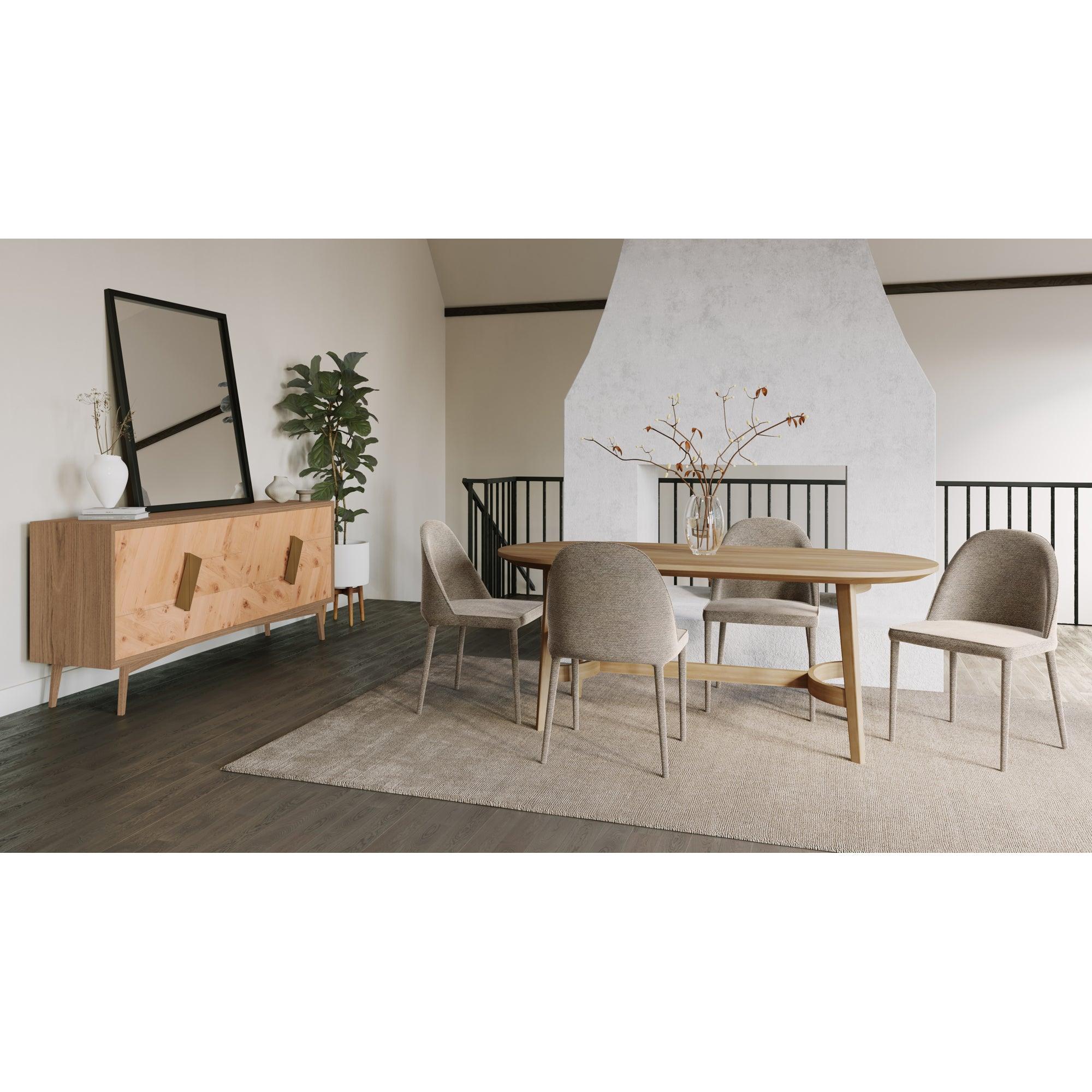 Burton Dining Chair Grey Vegan Leather - Set Of Two - Remutear