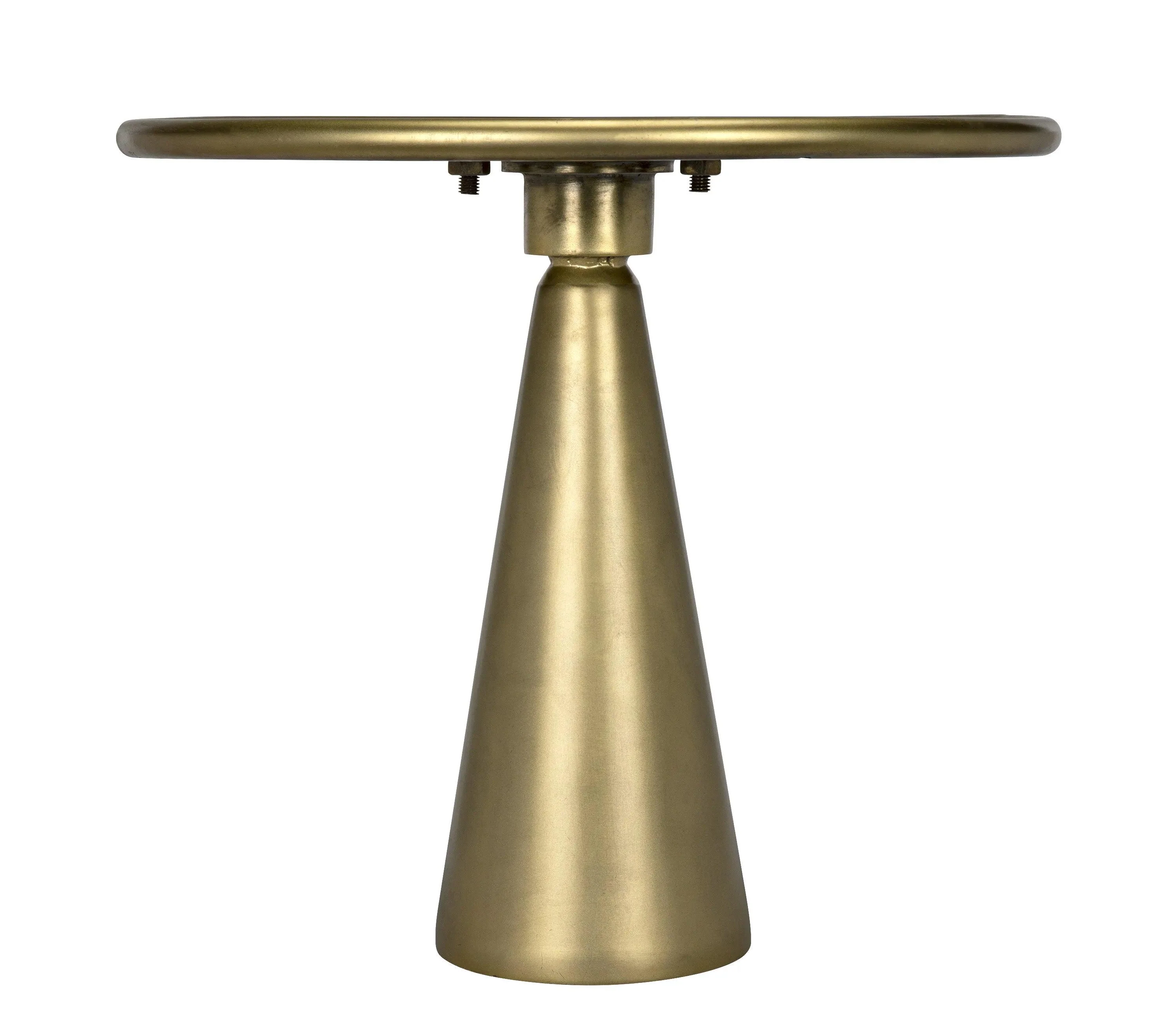 Hiro Short Side Table, Metal with Brass Finish - Remutear