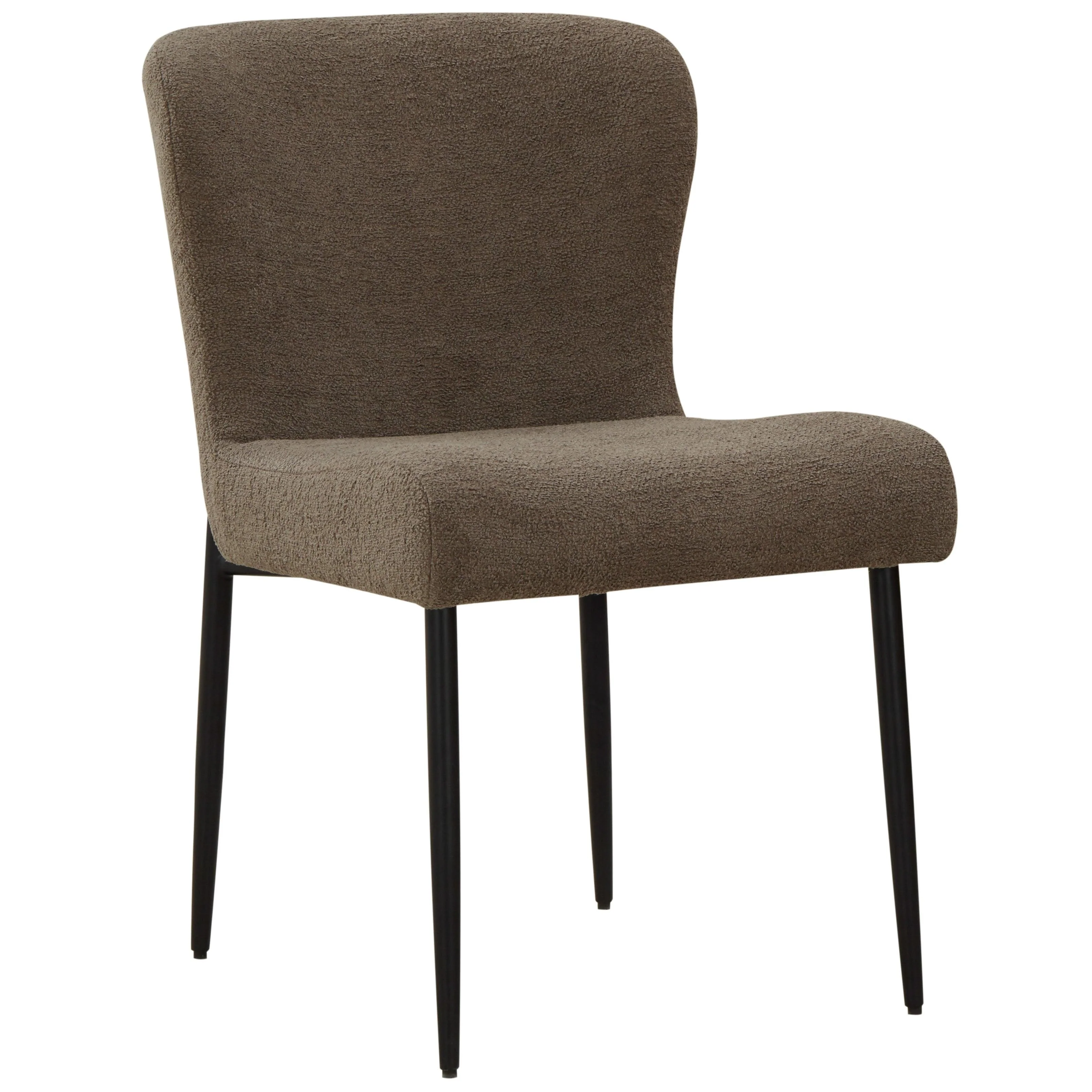 Katlynn Boucle And Metal Legs Dining Chair - Remutear